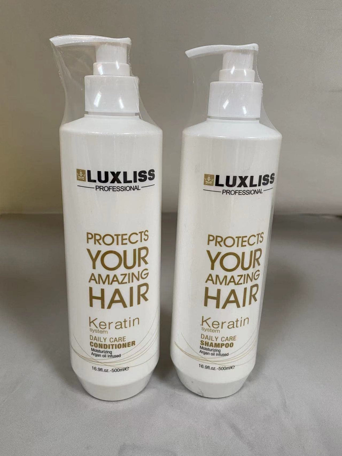 Luxliss Keratin Daily Care Shampoo and Conditioner Set, 2 Pack (16 Fl Oz each), Moisturizing, Anti-frizz, Repairing, for Chemically Treated Hair Beauty & Personal Care Luxliss