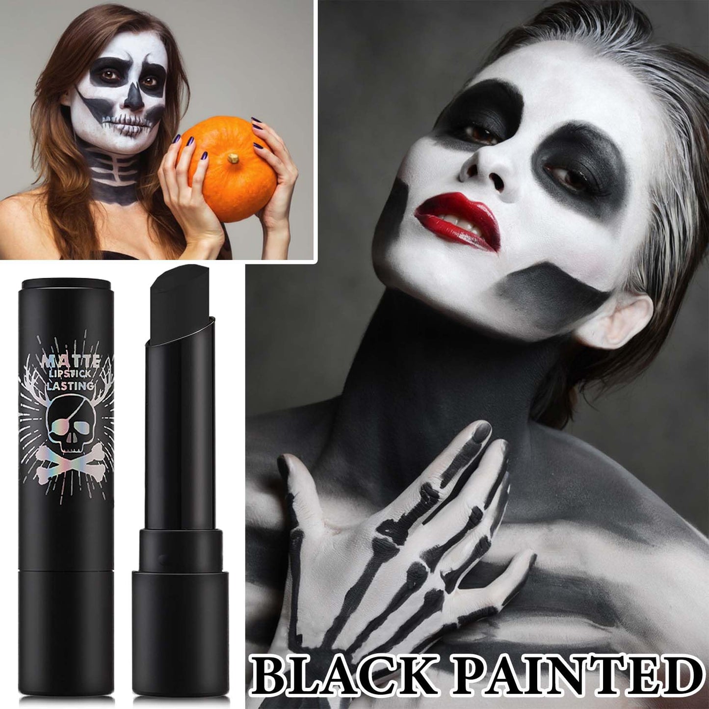Fusang Black Stick, High Pigmented Long-Lasting Matte Lipstick, Waterproof Body Paint for Halloween, Cosplay, Zombie Makeup Beauty & Personal Care Fusang
