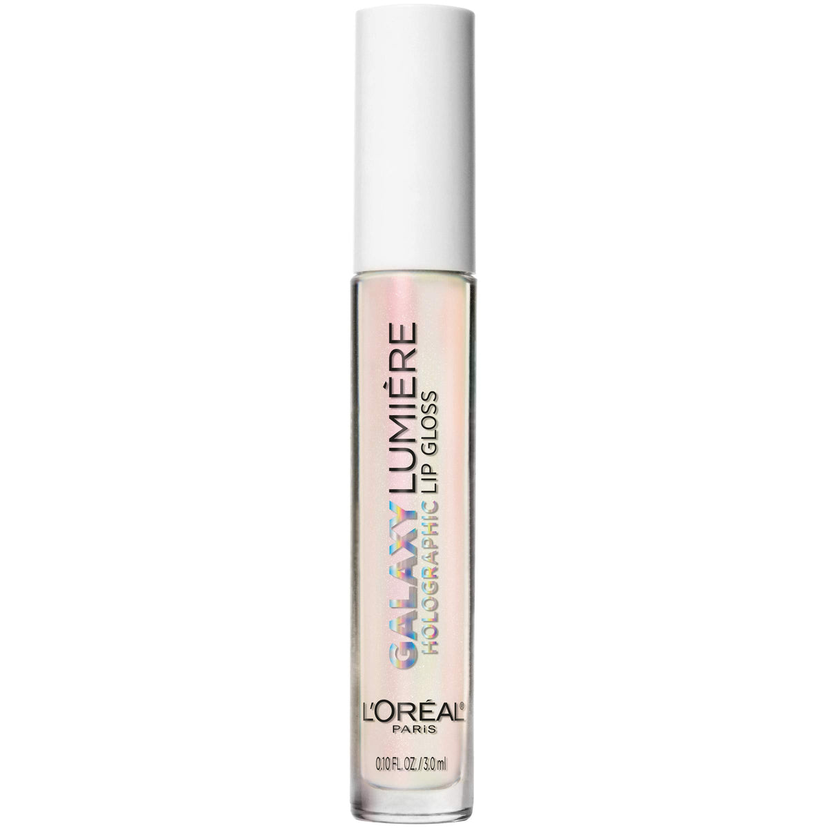 L'Oreal Paris Makeup Infallible Galaxy Lumiere Holographic Lip Gloss, Loaded with Iridescent Pearls, Wear Alone or as a Topper to your Favorite