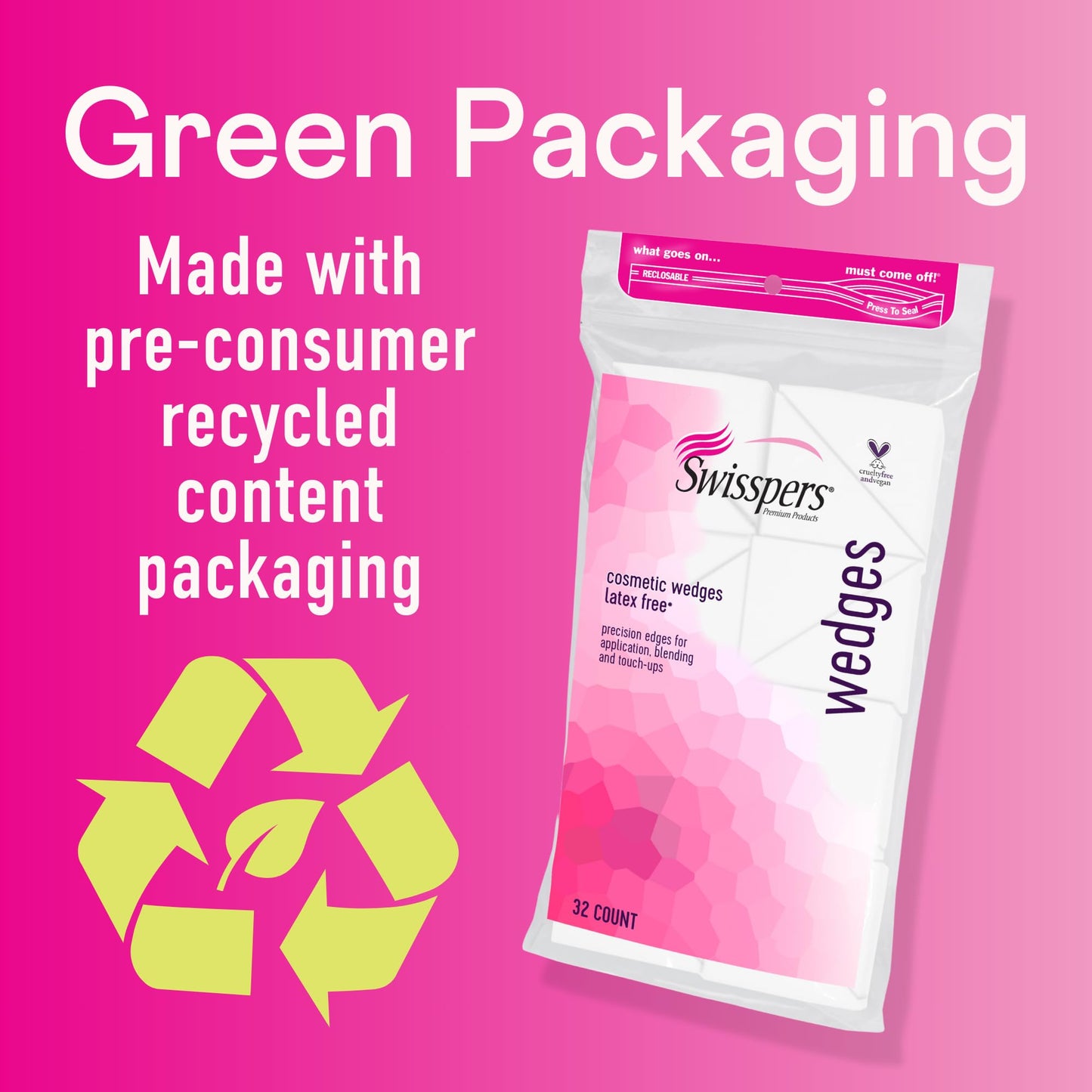 Swisspers Premium Cosmetic Wedges, Latex-Free Makeup Wedge, 32 per Package, 6 Packs (Total Count 192) Beauty & Personal Care Swisspers