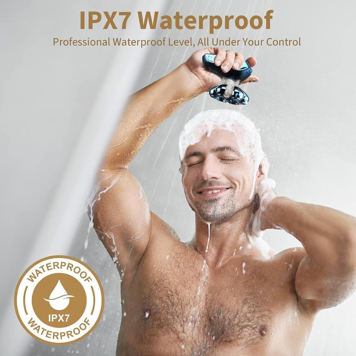 Detachable Head Shavers, SHPAVVER 5 in 1 Electric Razor IPX7 Waterproof for Bald Men, Wet Dry LED Display Rechargeable 7D Rotary Shaver Grooming Kit Beauty and Personal Care SHPAVVER
