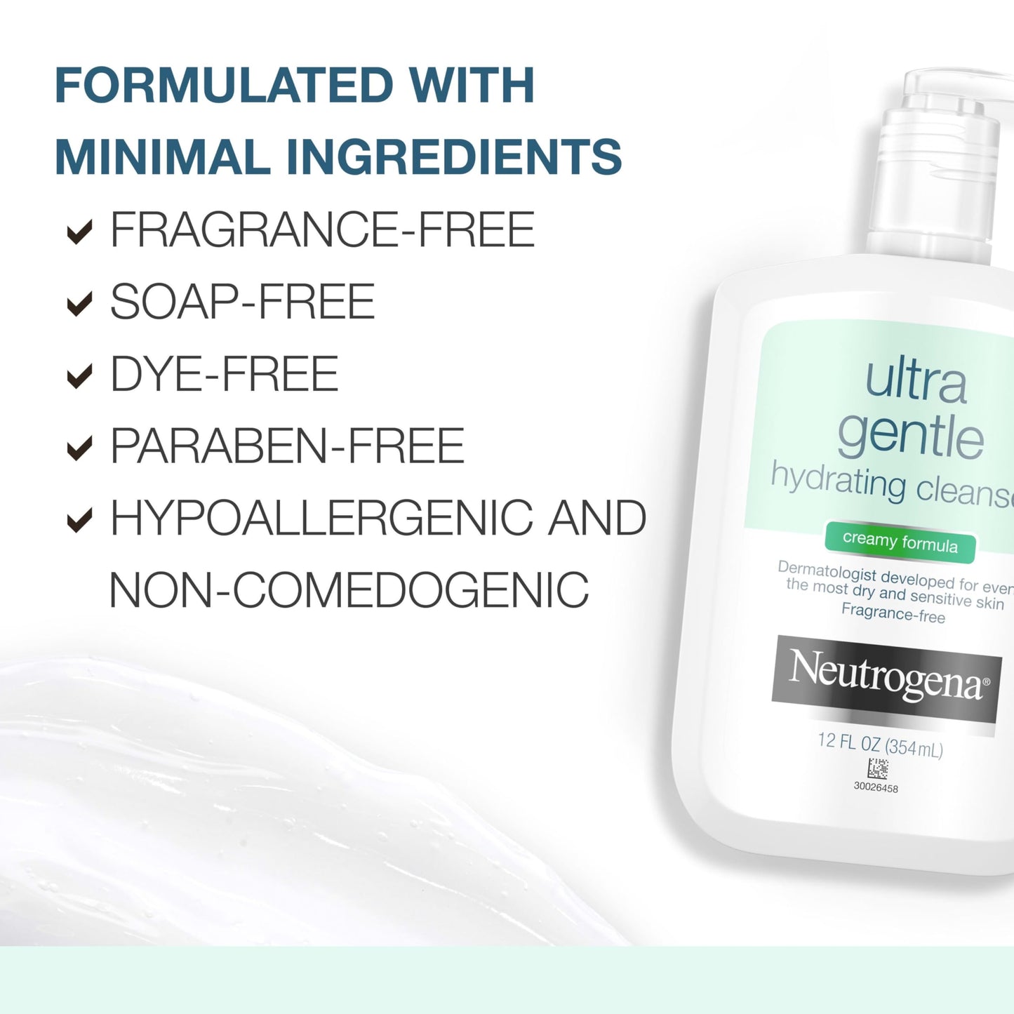 Neutrogena Ultra Gentle Hydrating Facial Cleanser, Non-Foaming Face Wash for Sensitive Skin, Gently Cleanses Face Without Over Drying, Oil, Soap Beauty & Personal Care Neutrogena