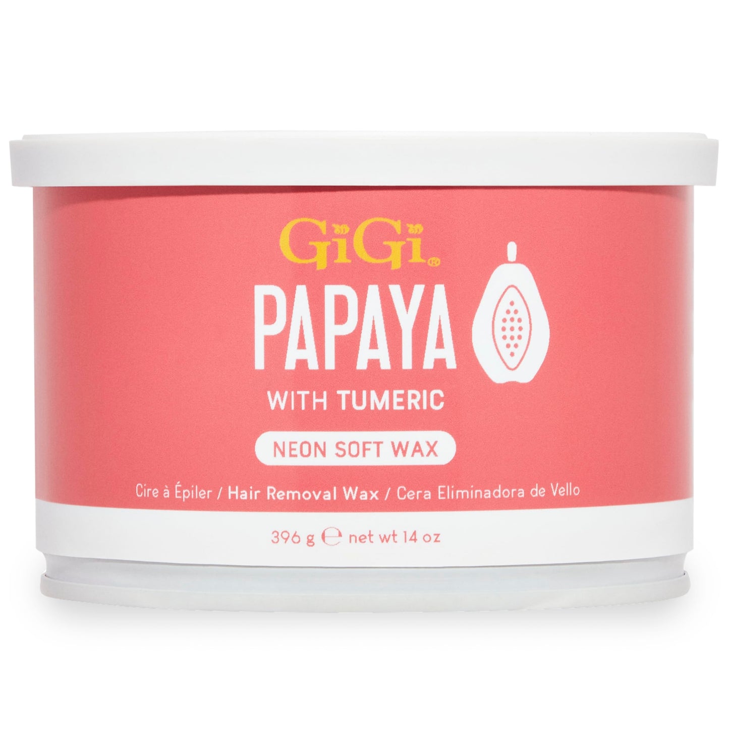 Gigi Neon Soft Wax, Papaya - Hair Removal Wax for Sensitive Skin & Body, Salon & At-Home Waxing for Women, 14 Oz Beauty and Personal Care GIGI