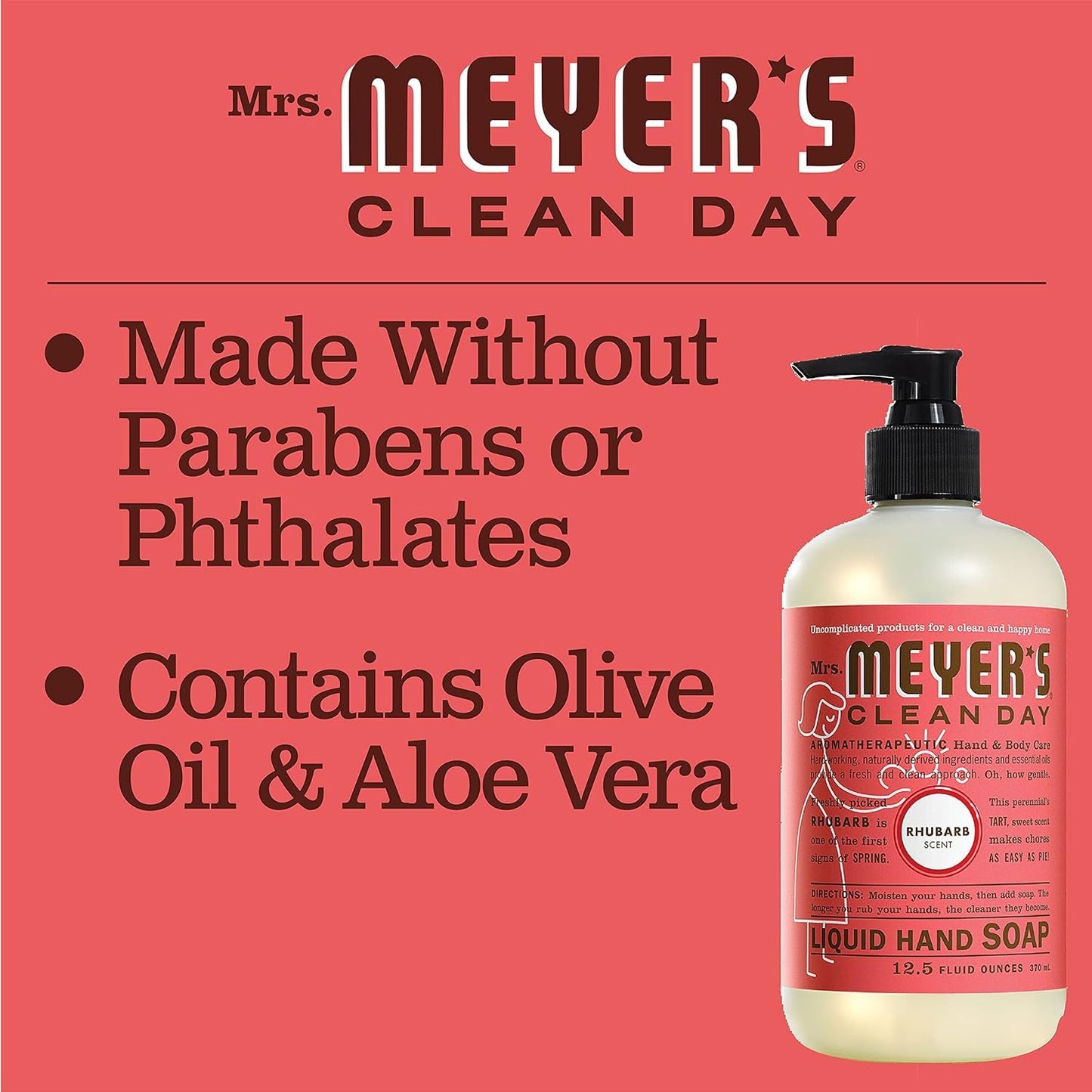 Mrs. MEYER'S Liquid Hand Soap Rhubarb 12.5 OZ. (Pack of 3) Beauty & Personal Care Mrs. MEYER'S
