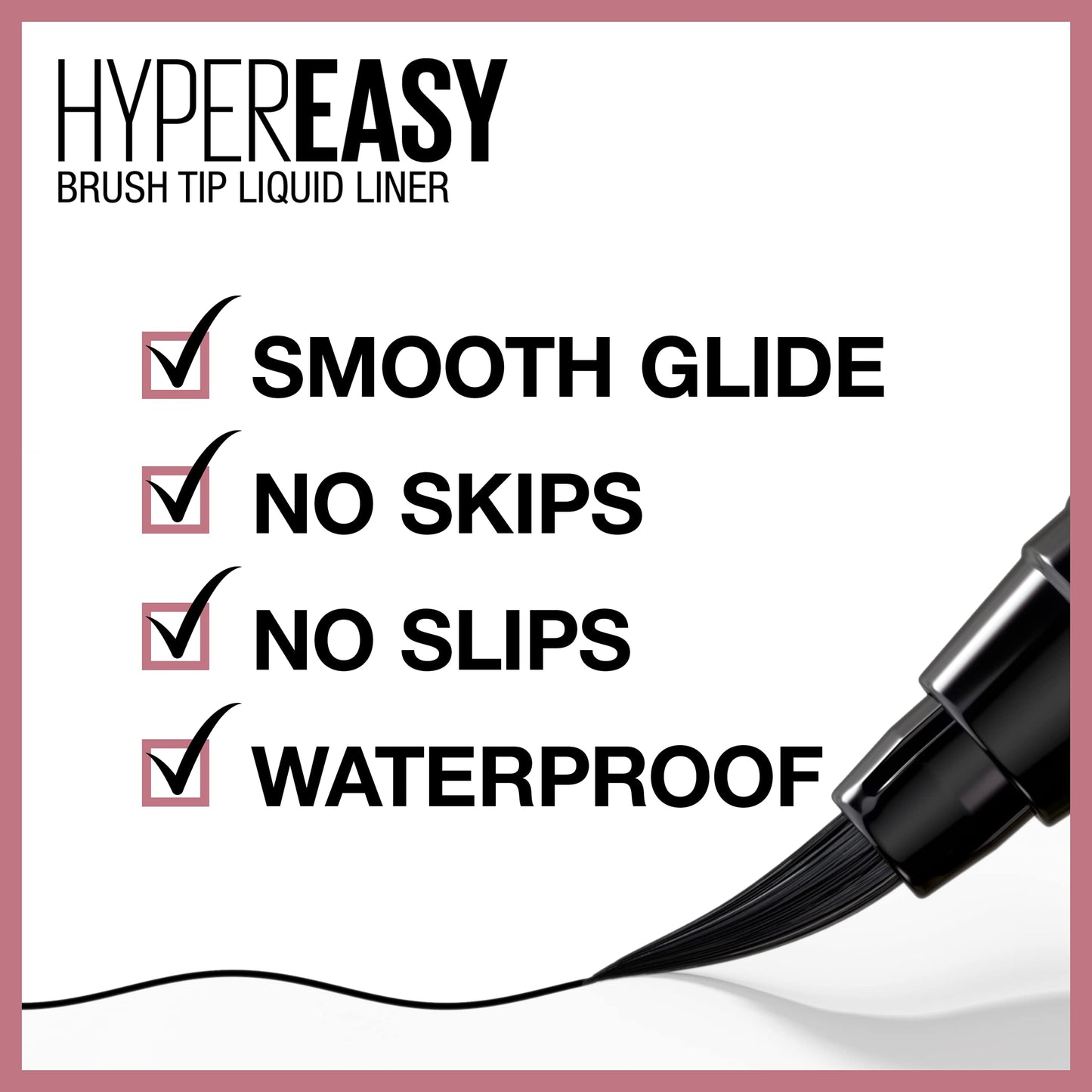 MAYBELLINE New York Hyper Easy Liquid Pen No-Skip Waterproof Eyeliner, Satin Finish, Pitch Brown Beauty & Personal Care MAYBELLINE