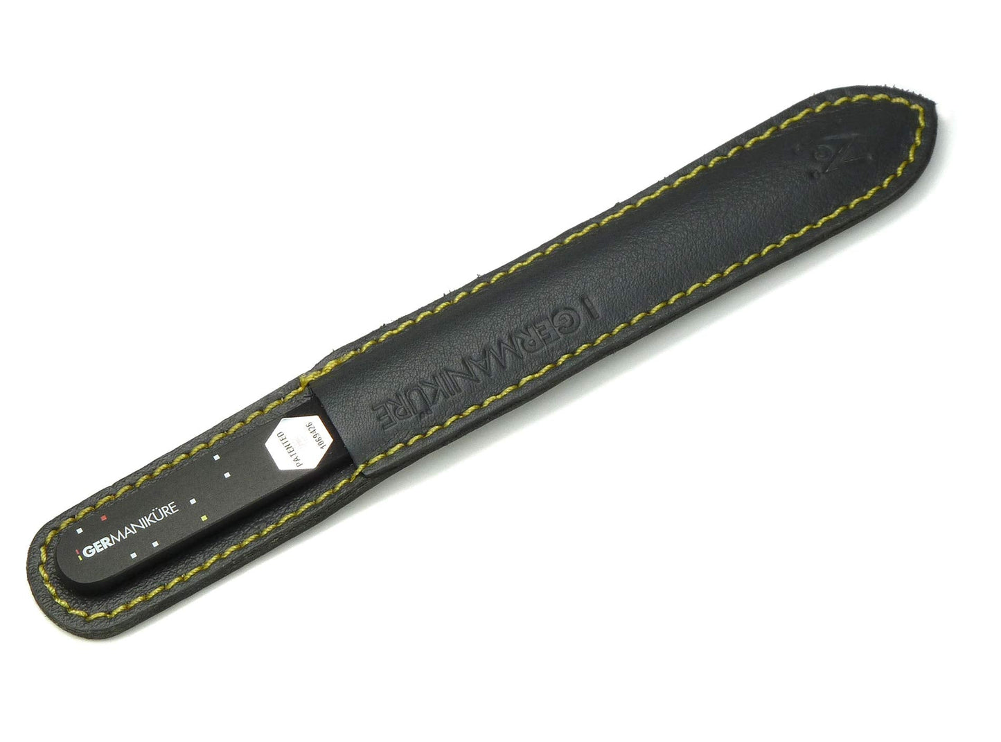 GERMANIKURE Czech Crystal Glass Nail File in Suede Leather Case, Original Black Branded, Professional Manicure & Pedicure Products for Easy Shaping Beauty & Personal Care GERmanikure
