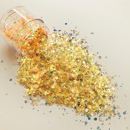 10g High Sparkle Iridescent Chunky Mixes Glitter Opal Sequins Nail Glitter Paillettes Eo-Friendly PET Sequin Nails Art Manicure Material NC06 Beauty & Personal Care PrettyG