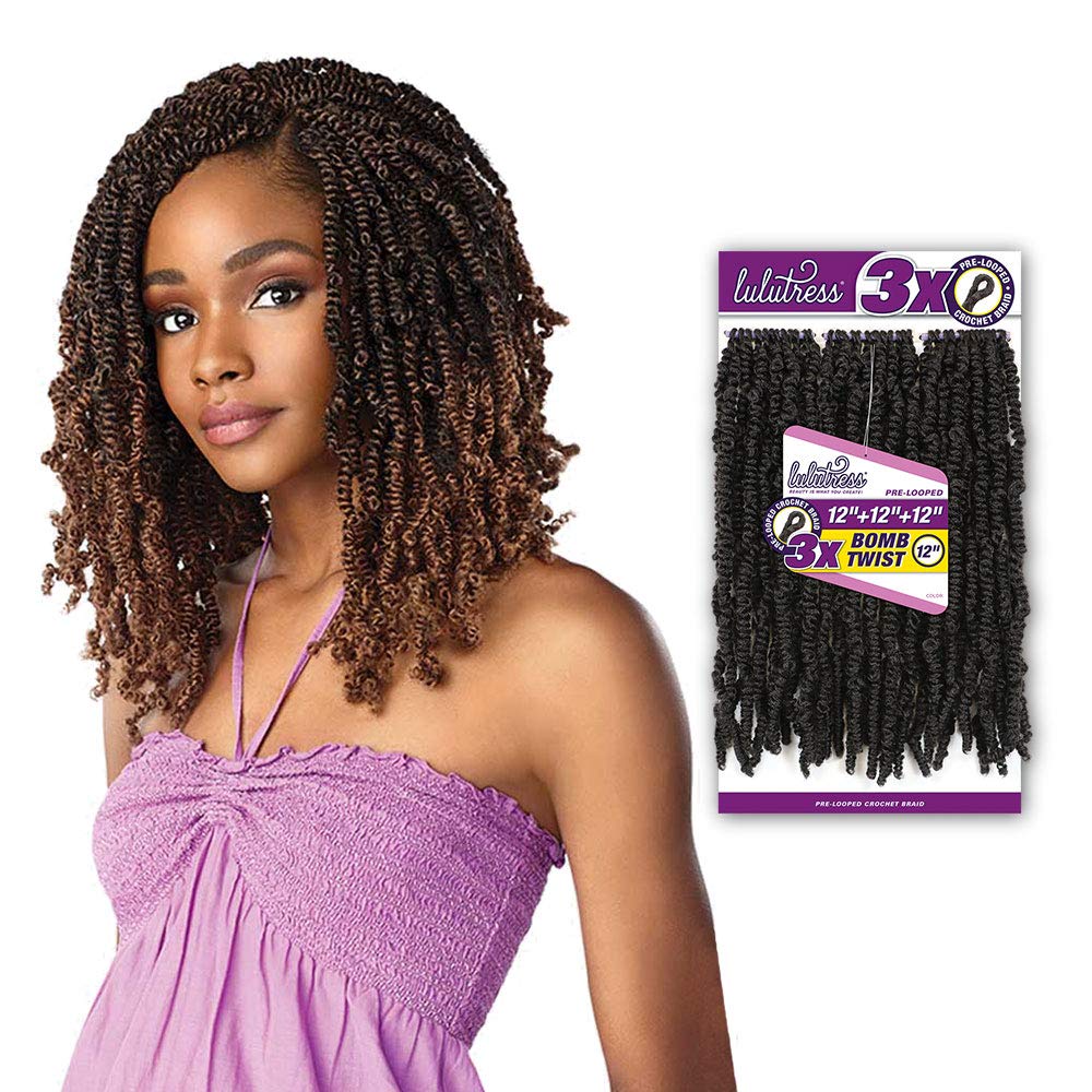 Sensationnel Lulutress Crochet Braiding Hair-3X Bomb Twist 12 Inch,SM1B/30