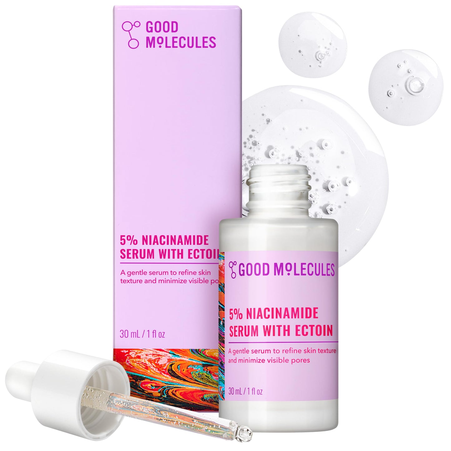 Good Molecules 5% Niacinamide Serum with Ectoin - Ultra Hydrating Serum to Target Enlarged Pores and Blemishes - Moisturizing, Pore Minimizer for Face Beauty and Personal Care Good Molecules