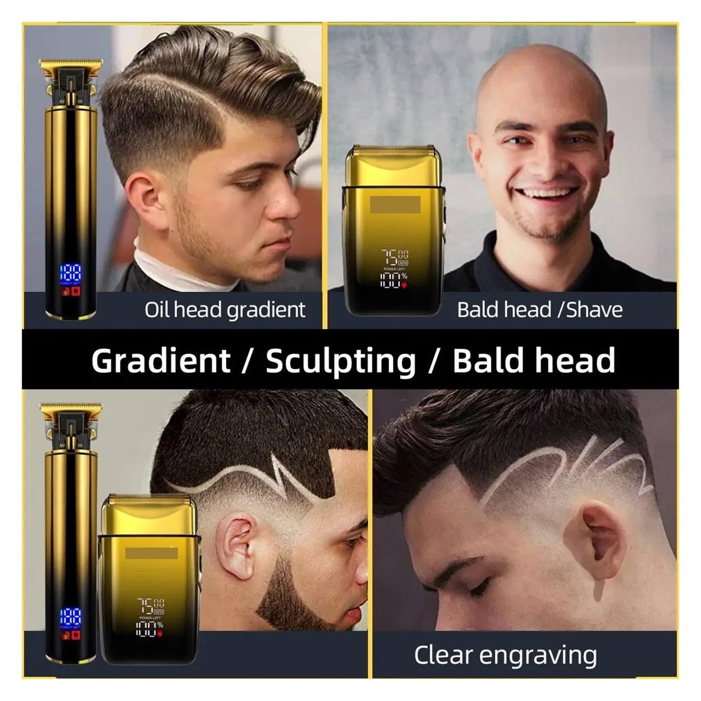 Razors Trimmer 2-in-1 Hair Trimmer & Men's Foil Shaver Electric Razor Barber Haircut Kit Mens Beard Trimmer Beauty and Personal Care EWKYLSEM