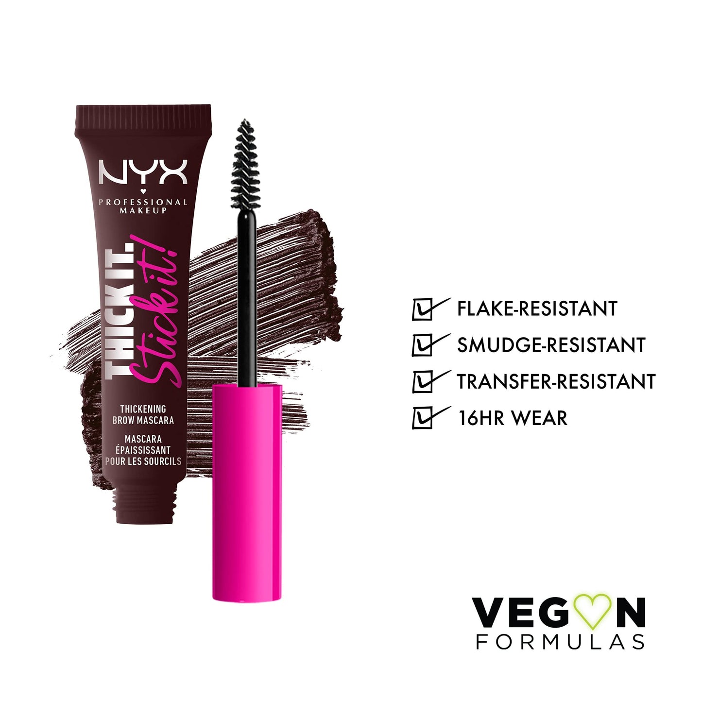 NYX PROFESSIONAL MAKEUP Thick It Stick It Thickening Brow Mascara, Eyebrow Gel - Espresso Beauty & Personal Care NYX PROFESSIONAL MAKEUP