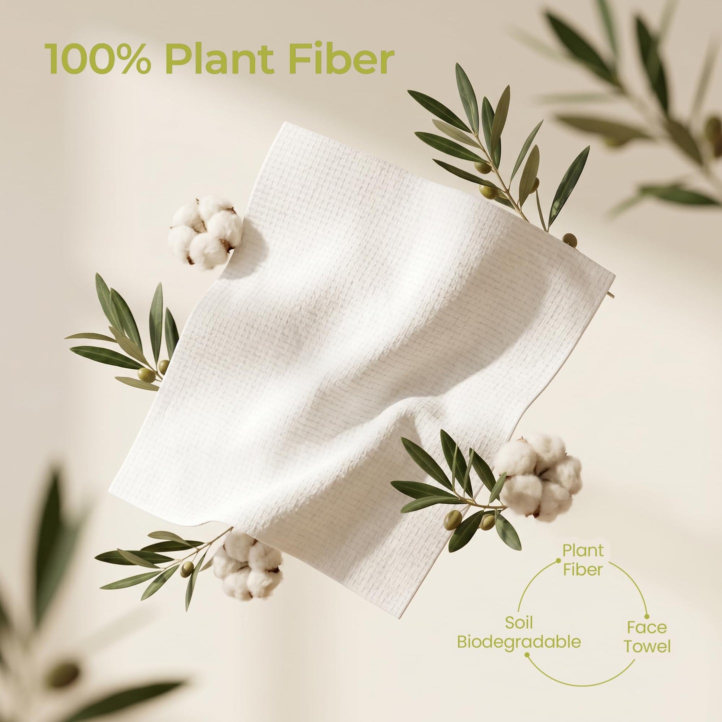LUMIDOMA XXL Disposable Face Towel 12x12 Inches Extra Thick Facial Cleansing Cloths, 100% Plant-Based Pure Fiber Dry Wipes for Sensitive Skin, Makeup Beauty and Personal Care LUMIDOMA