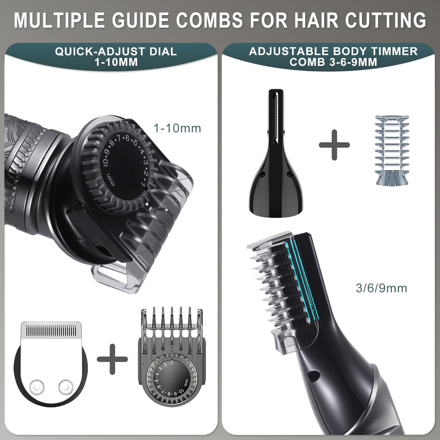 Hatteker 8-in-1 Multi-Functional Grooming Kit for Men Beard Trimmer for Men Hair Clipper Precision TrimmerNose Ear Trimmer Body Groomer Zero-Gap Beauty and Personal Care Hatteker