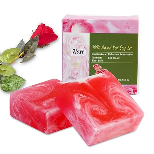 2 PCS Yoni Soap Bars for Women, 100% Handmade Natural PH Balanced & V Cleansing Soap for Women, All Natural Odor Remover with Bubble Foam Net, Yoni Beauty & Personal Care Shibarcle