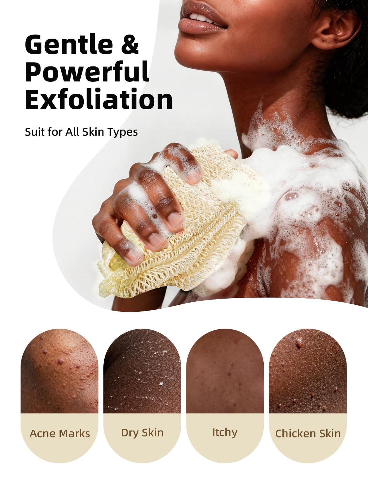Cleangor 2Pcs African Net Sponge Authentic with Knots - Exfoliating Body Beauty and Personal Care CLEANGOR