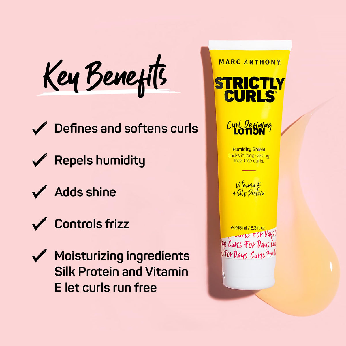 Marc Anthony Curl Defining Lotion, Strictly Curls - 2 Pack - Silk Protein & Vitamin E Hair Gel for Dry Damaged Curly Hair - Sulfate-Free Moisturizing Beauty & Personal Care Marc Anthony