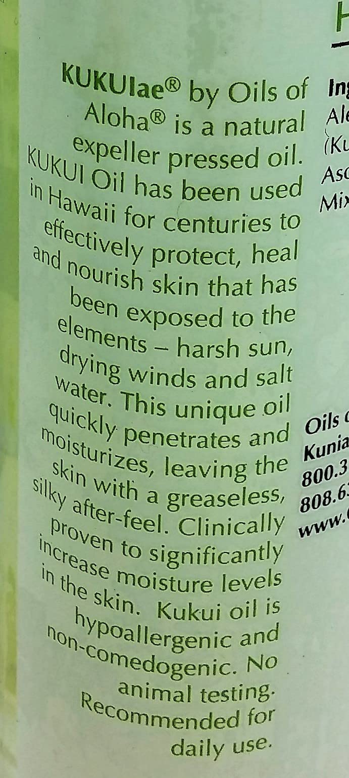 Oils of Aloha Hawaii Kukui Oil No Fragrance 4 Fluid Ounce Beauty & Personal Care Oils of Aloha