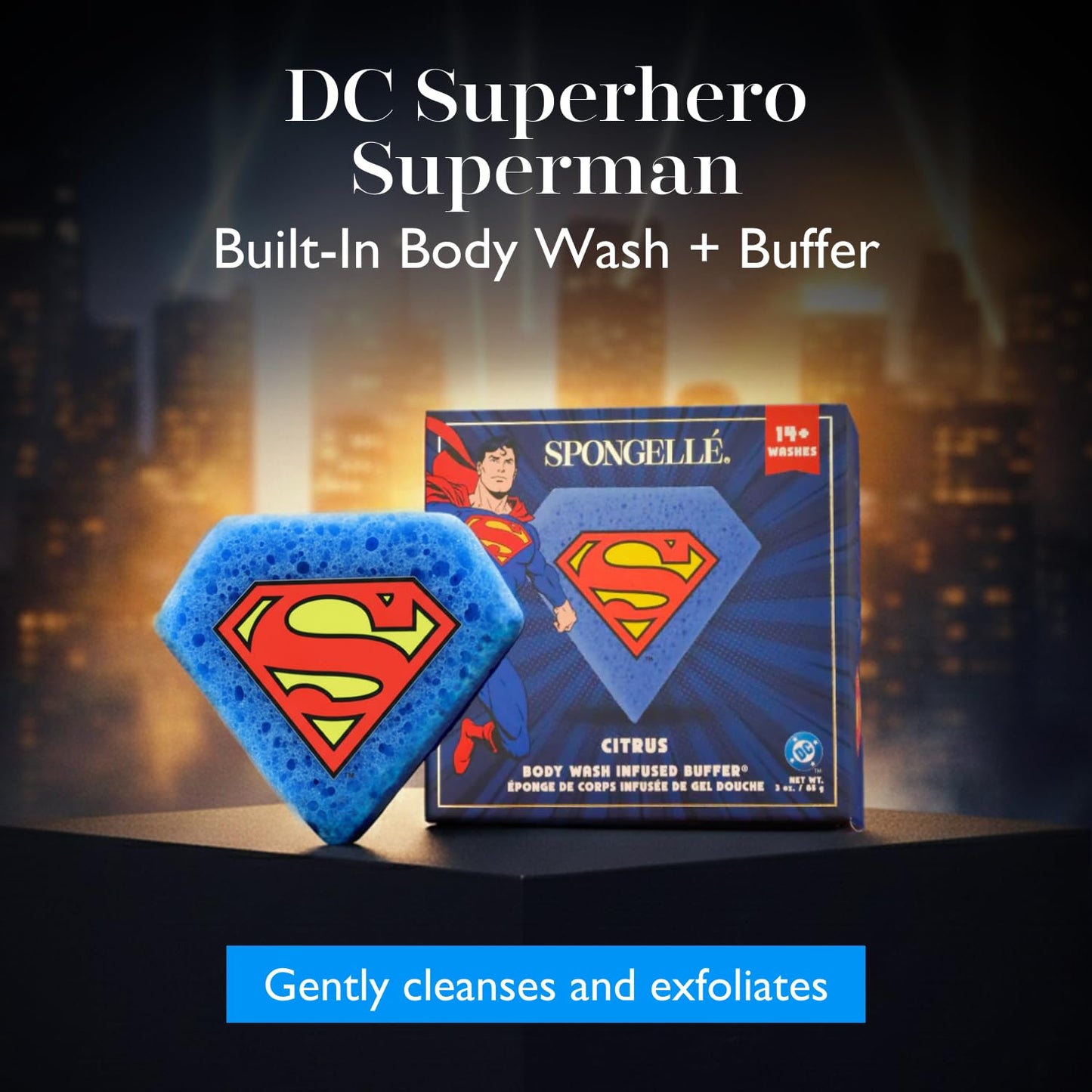 Spongellé Superman Citrus Body Buffer - DC Super Hero Collection Beauty and Personal Care SPONGELLÉ