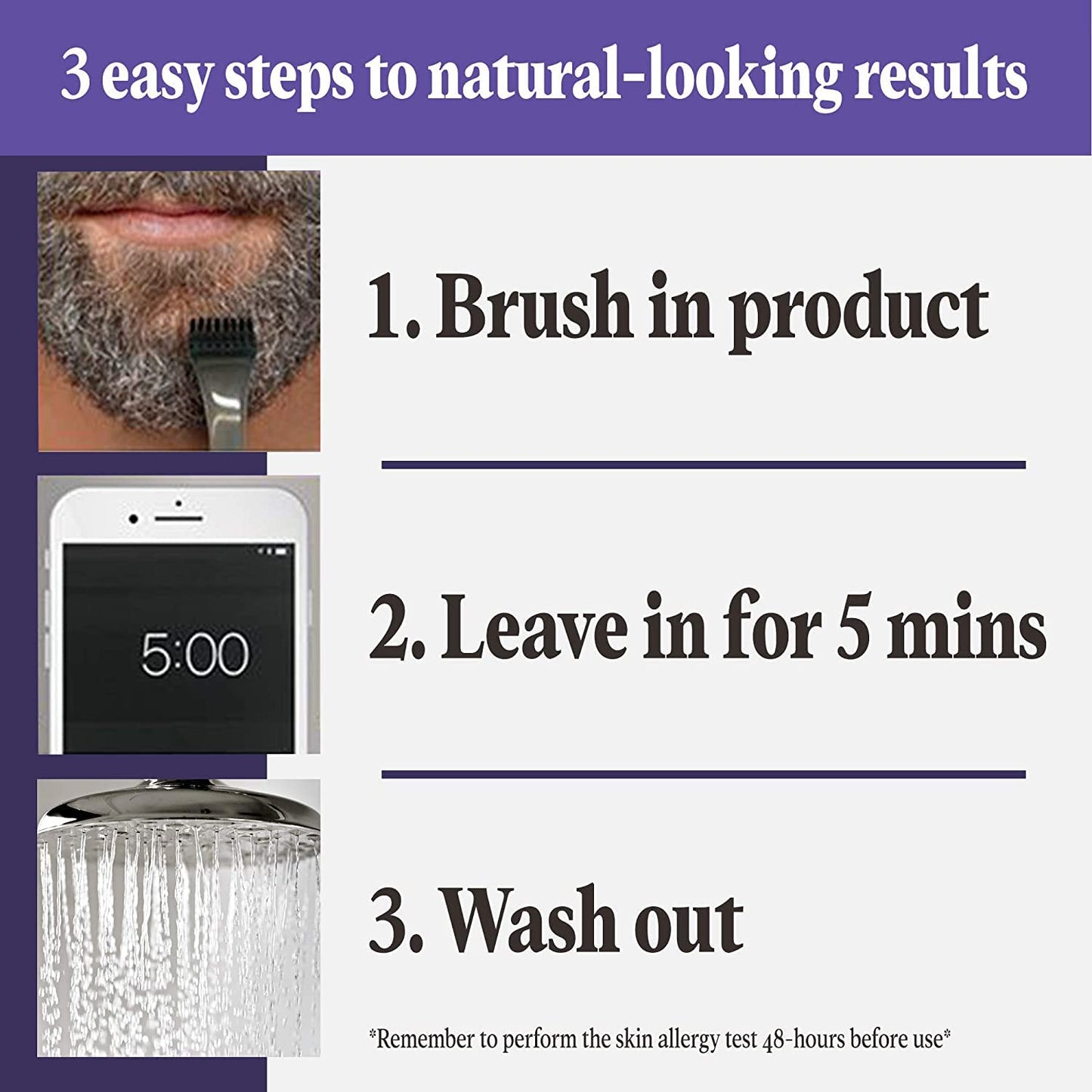 Just For Men Touch of Gray Mustache & Beard, Beard Coloring for Gray Hair with Brush Included for Easy Application, Light & Medium Brown B-25/35, Pack Beauty & Personal Care Just for Men