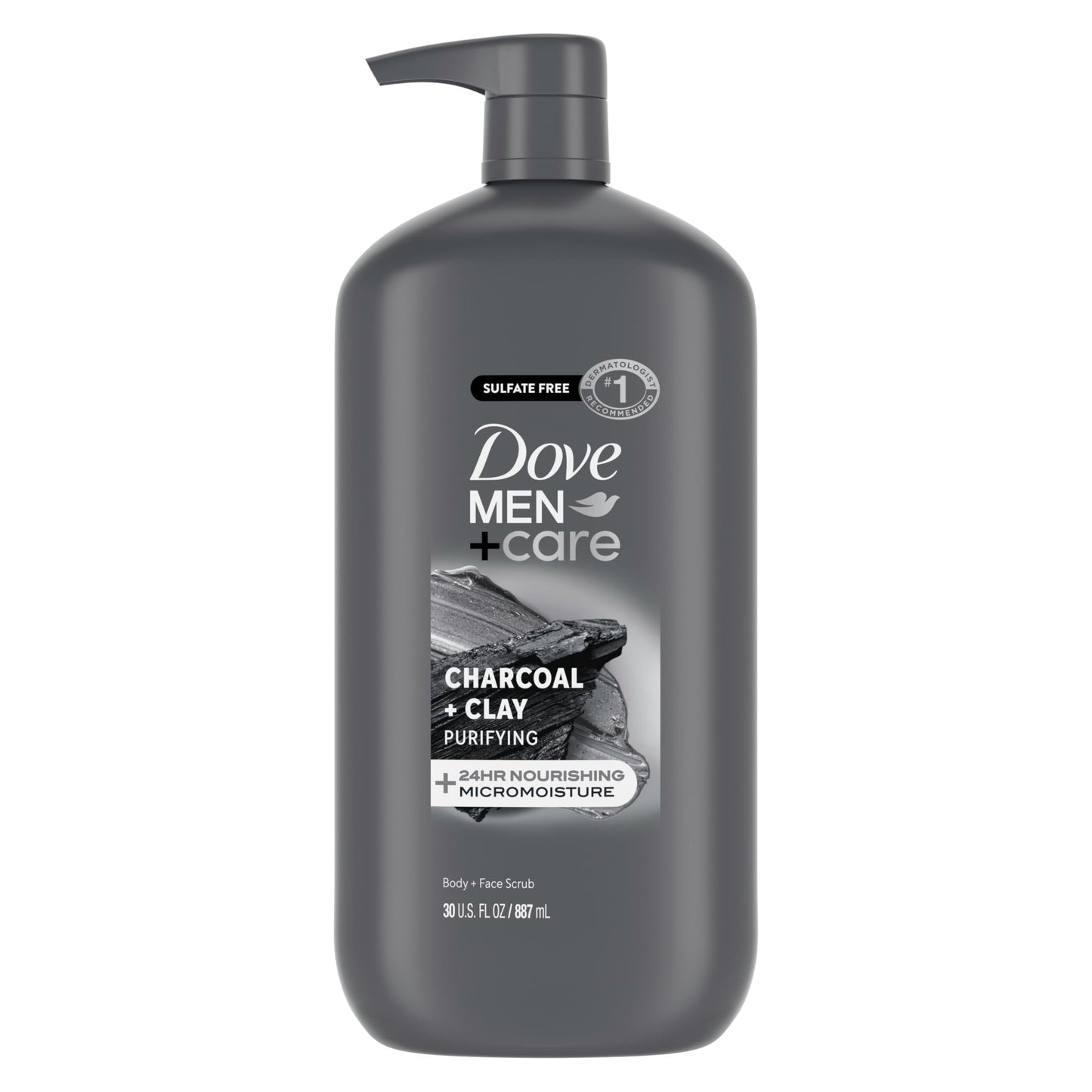 DOVE MEN + CARE Body and Face Scrub Charcoal + Clay Body Wash for Men with 24-Hour Nourishing Micromoisture Technology 30 oz Beauty & Personal Care DOVE MEN + CARE