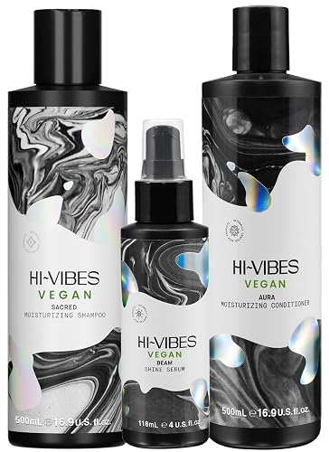 MOEHAIR Hi-Vibes Vegan Shampoo, Conditioner and Serum | Argan Oil Shampoo and Conditioner Set with Anti Frizz Hair Serum | Infused With Avocado Beauty & Personal Care MOEHAIR