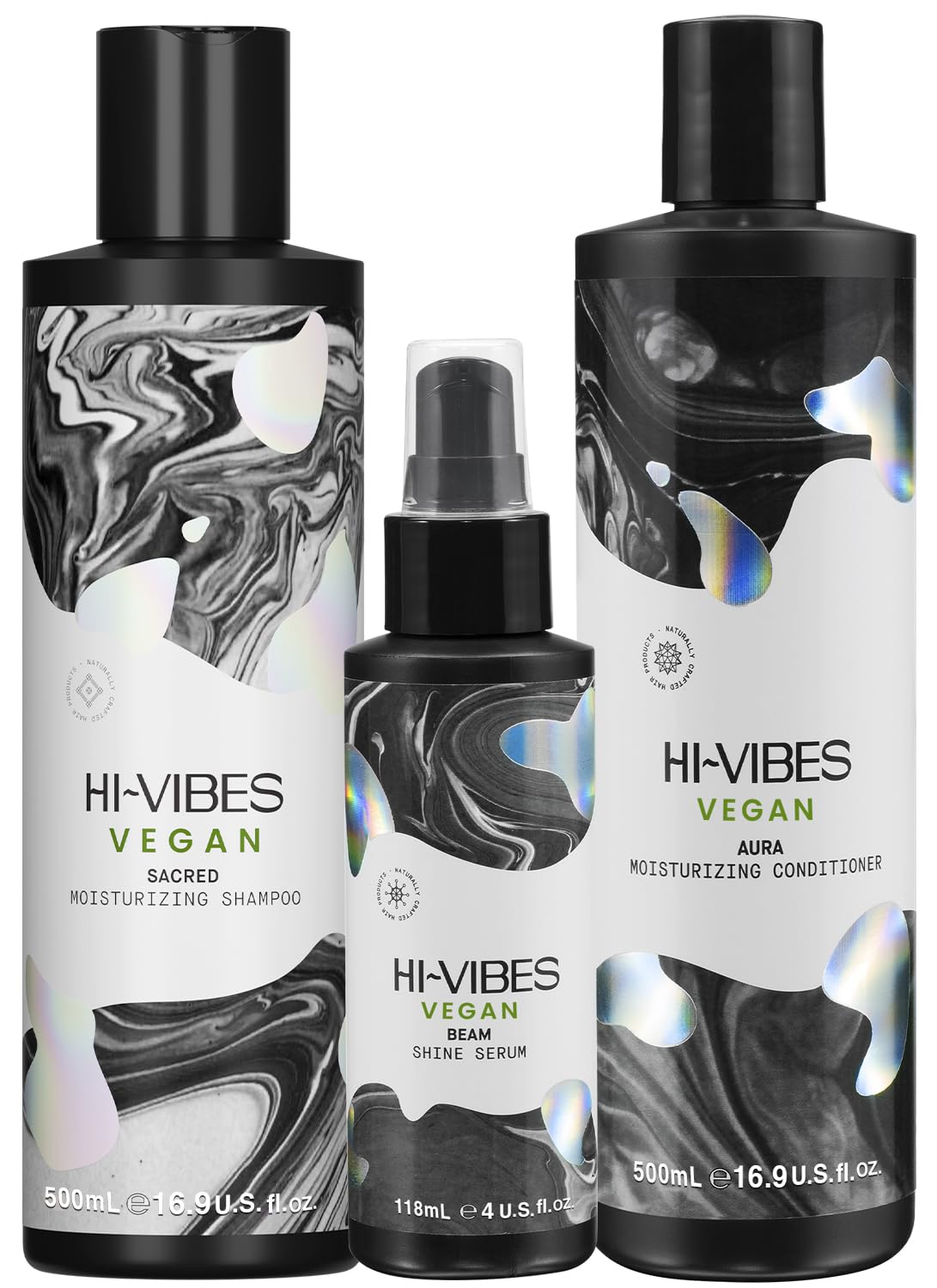 MOEHAIR Hi-Vibes Vegan Shampoo, Conditioner and Serum | Argan Oil Shampoo and Conditioner Set with Anti Frizz Hair Serum | Infused With Avocado Beauty & Personal Care MOEHAIR