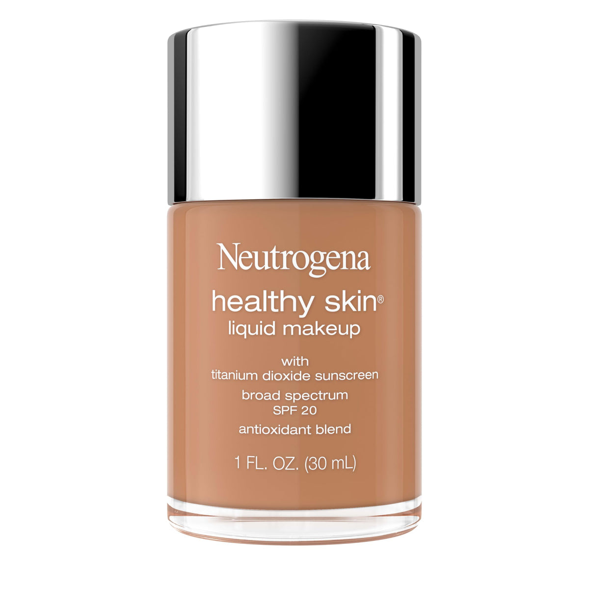 Neutrogena Healthy Skin Liquid Foundation Makeup Broad Spectrum SPF 20 Sunscreen, Medium Coverage, Vit B5, Antioxidants, All Day Wear, Bronze 430N, 1 Beauty & Personal Care Neutrogena