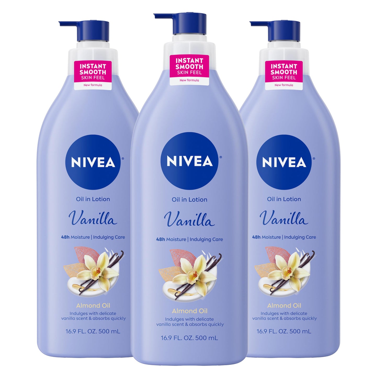 NIVEA Oil Infused Vanilla and Almond Oil Body Lotion for Women, Fast-Absorbing and Non-Greasy Vanilla Scented Lotion Moisturizes for 48 Hours, 16.9 Fl Beauty & Personal Care NIVEA