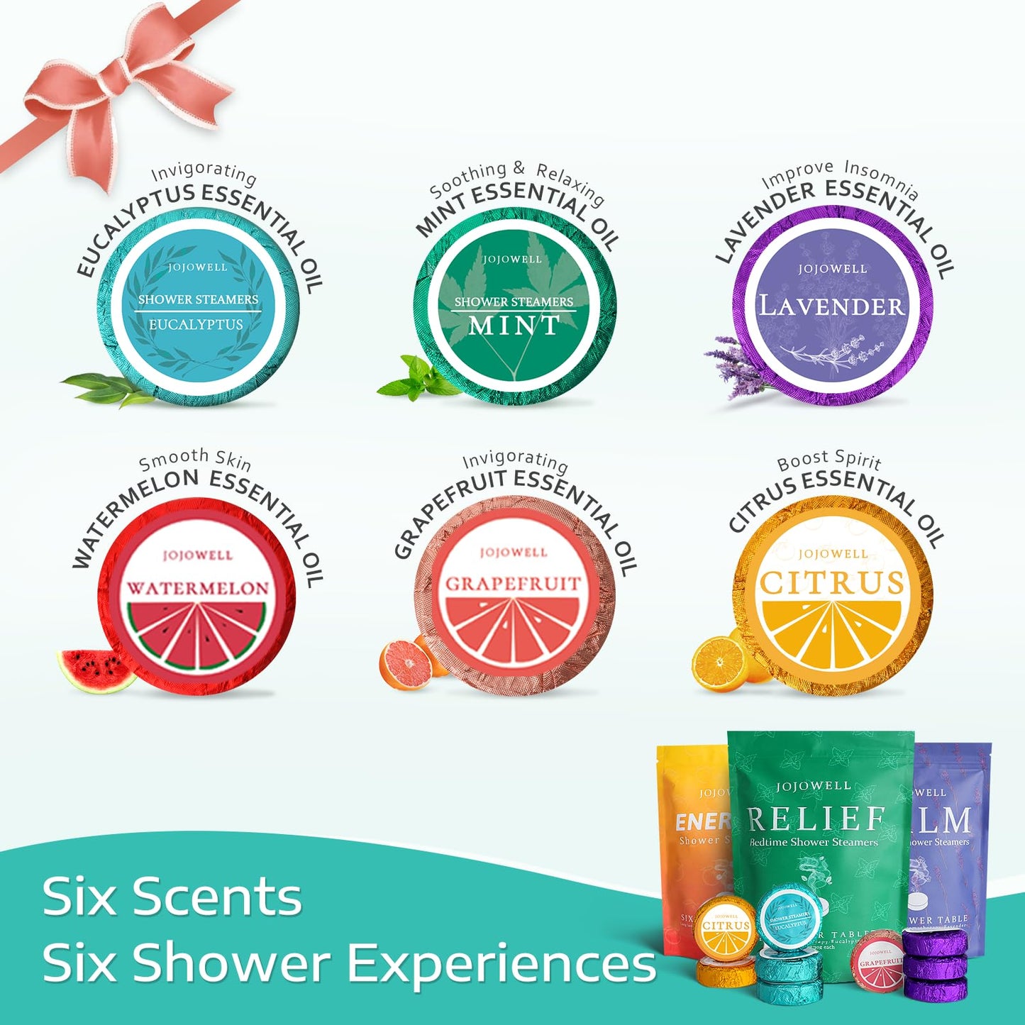 JoJowell Shower Steamers Aromatherapy - 18 Pack Birthday Gifts for Women & Men, Mom Wife Grandma Sister Her Teens, Self Care with Natural Essential Beauty and Personal Care JoJowell