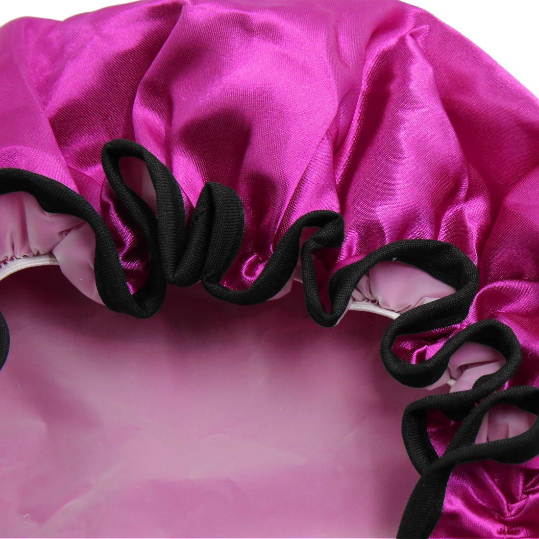 Ruilogod Rose Red Polyester PEVA Dual Layers Waterproof Anti Shower Bath Hair Cap Hat (id: 4c7 3e4 8e9 ae1 be1 Beauty and Personal Care Ruilogod