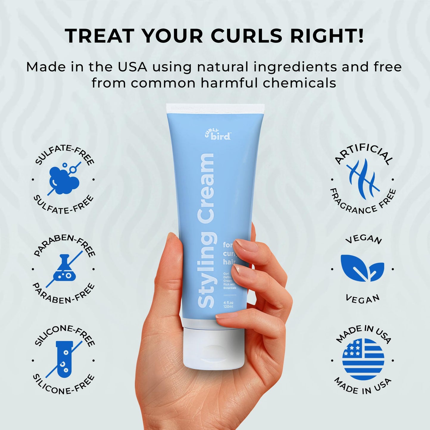 Curly Bird | Curl Defining Styling Cream | Fragrance Free | Family Friendly for Kids & Adults | Natural and Organic Ingredients | Medium Hold Without Beauty & Personal Care Curly Bird