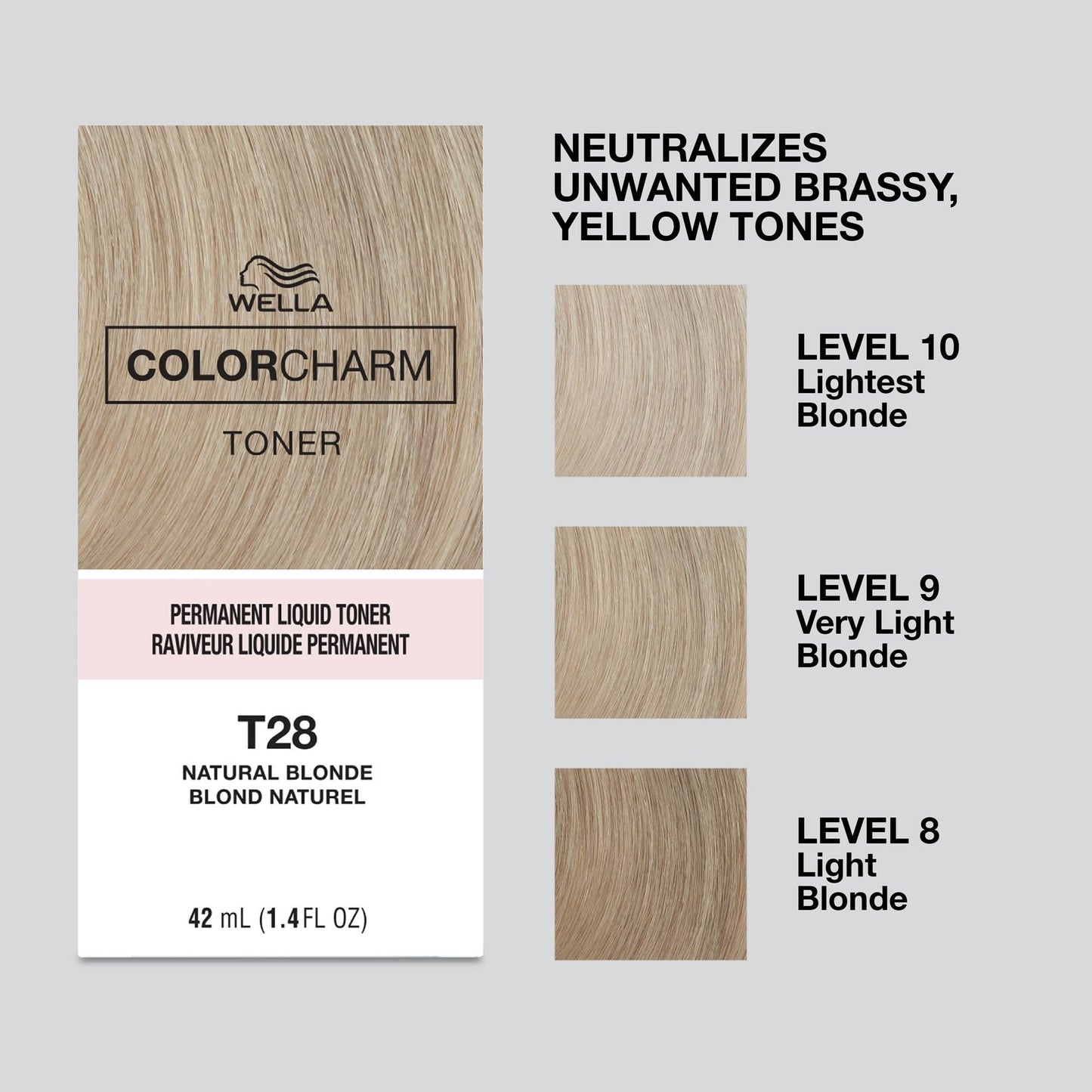 COLORCHARM Permanent Liquid Toners | Neutralize Brass | Free of Parabens | Vegan | T28 Natural Blonde | 1.4 Fl Oz Beauty & Personal Care COLORCHARM