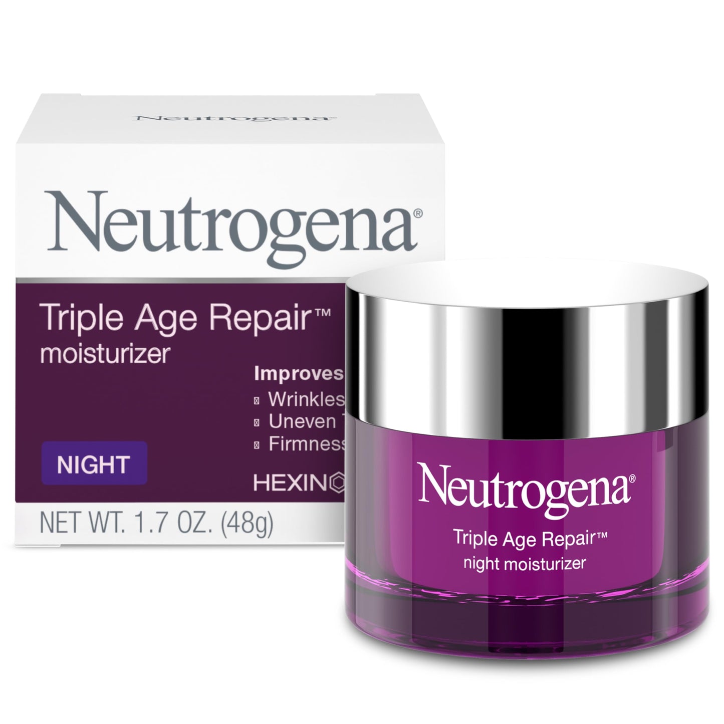 Neutrogena Triple Age Repair Night Face Moisturizer - with Hexinol Technology & Vitamin C, Anti-Wrinkle Face Cream, Visibly Reduces the look Wrinkles Beauty & Personal Care Neutrogena