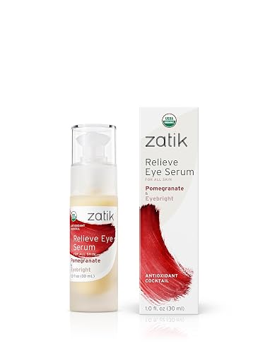 Zatik Naturals - Relieve Eye Serum with Pomegranate and Eyebright Antioxidant, USDA Certified Organic, Rekindle and Elevate Youthfulness Around Thin Beauty & Personal Care Zatik
