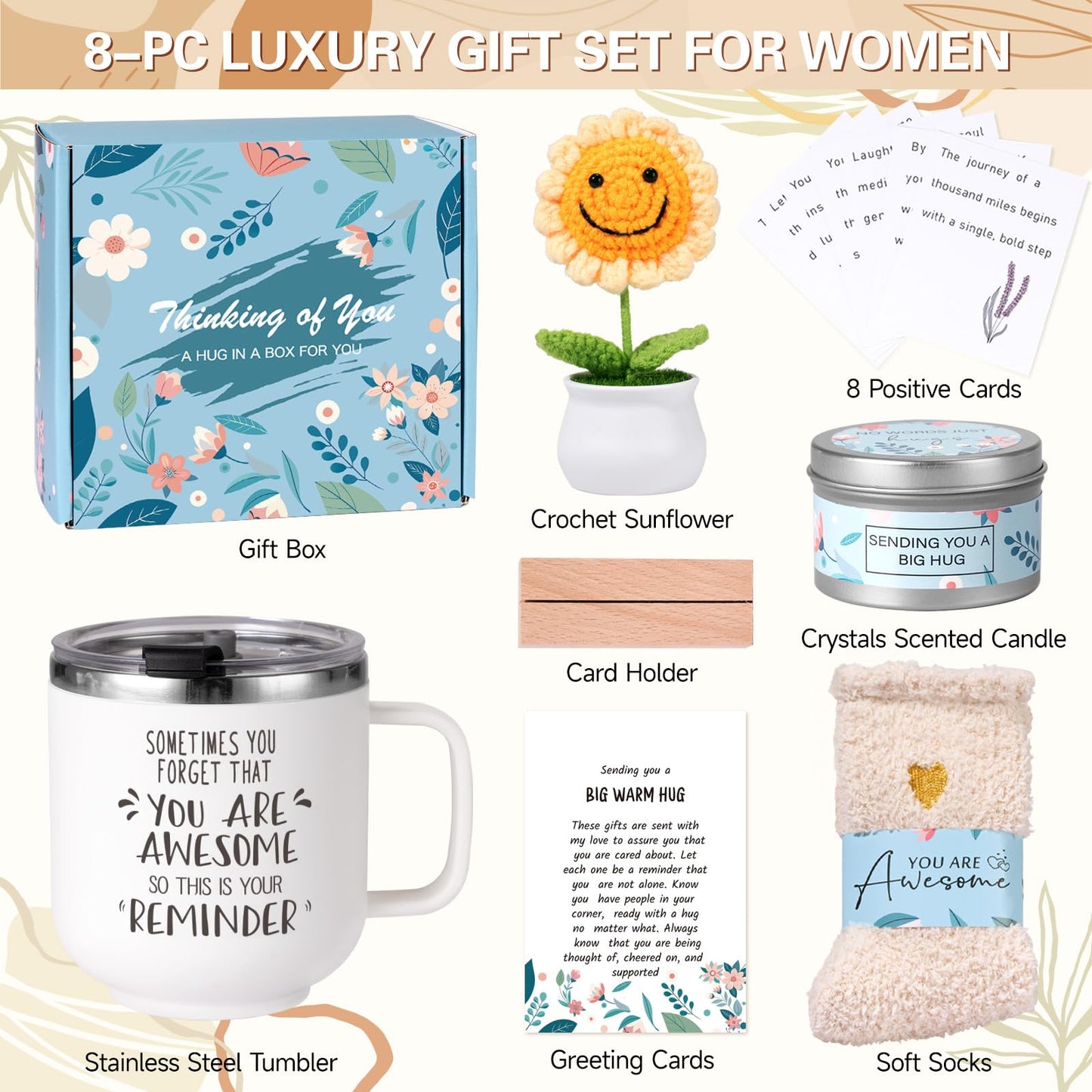 Get Well Gifts for Women, After Surgery Recovery Gifts, Sunflower Gifts for Women Gifts Baskets Feel Better Soon, Birthday Gift Thinking of You Care Beauty and Personal Care GiftPeak