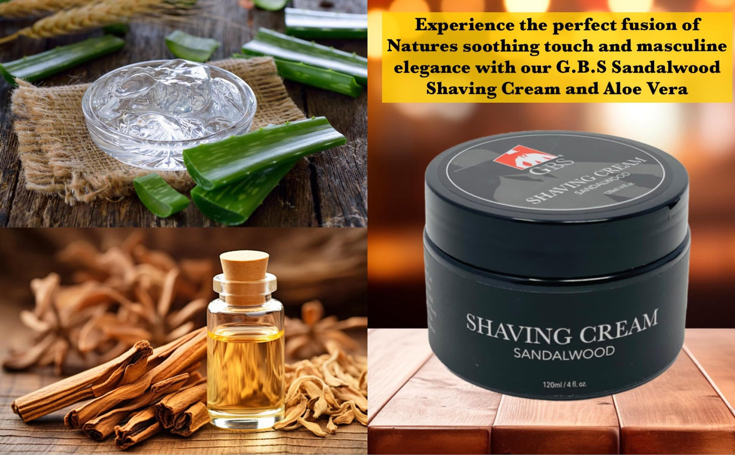 G.B.S Sandalwood Shaving Cream for Sensitive Skin, Hydrates, Nourishes for Close Smooth Shave, Protects Skin from Cuts, Bumps, Redness and Irritation… Beauty & Personal Care G.B.S