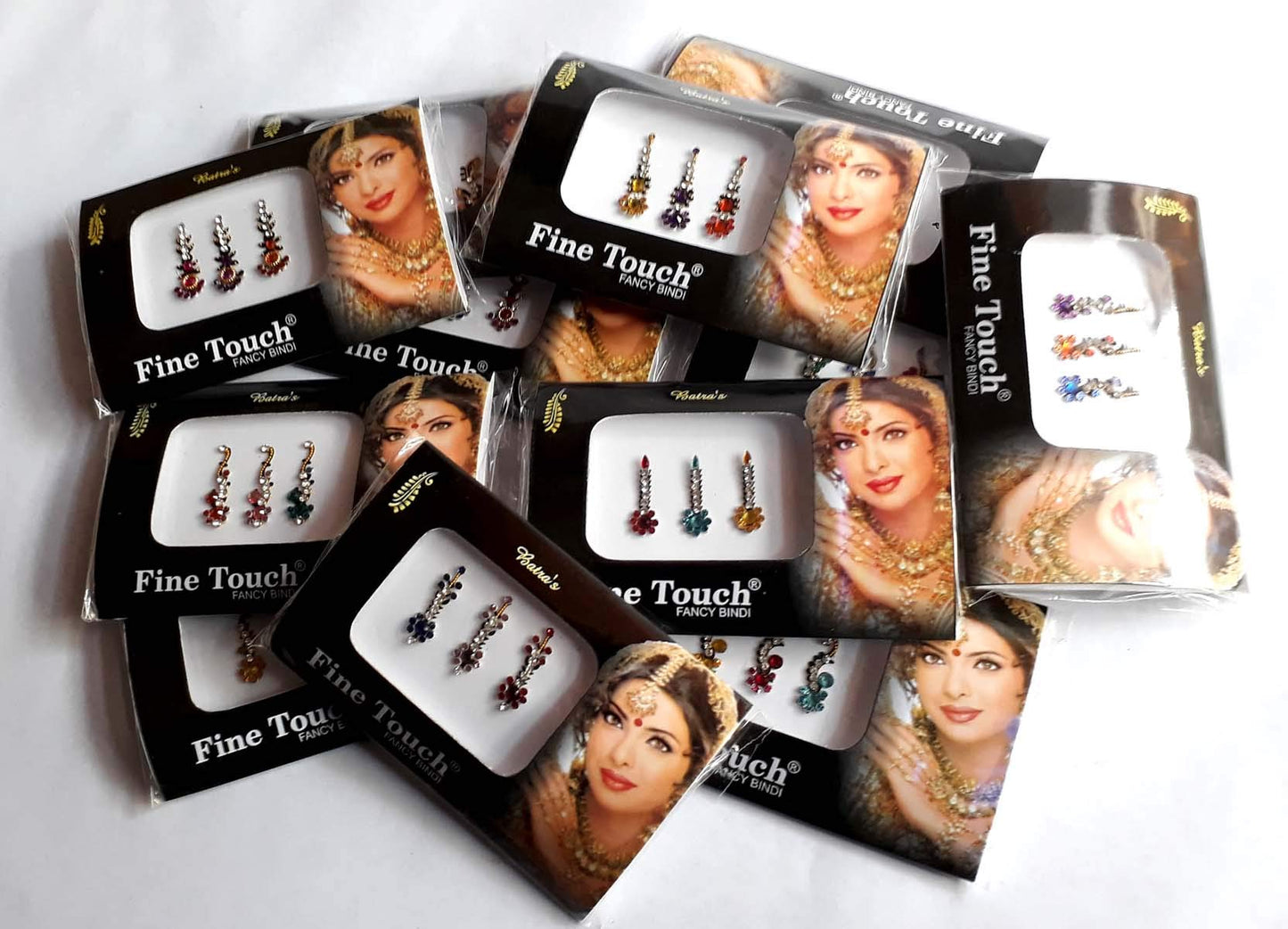 Indian Women Long Design Stylish Fashion Multi Color Border Fashionable Fancy Bindi Pack of 36 Sheets Beauty & Personal Care Hare Krishna Indian Store