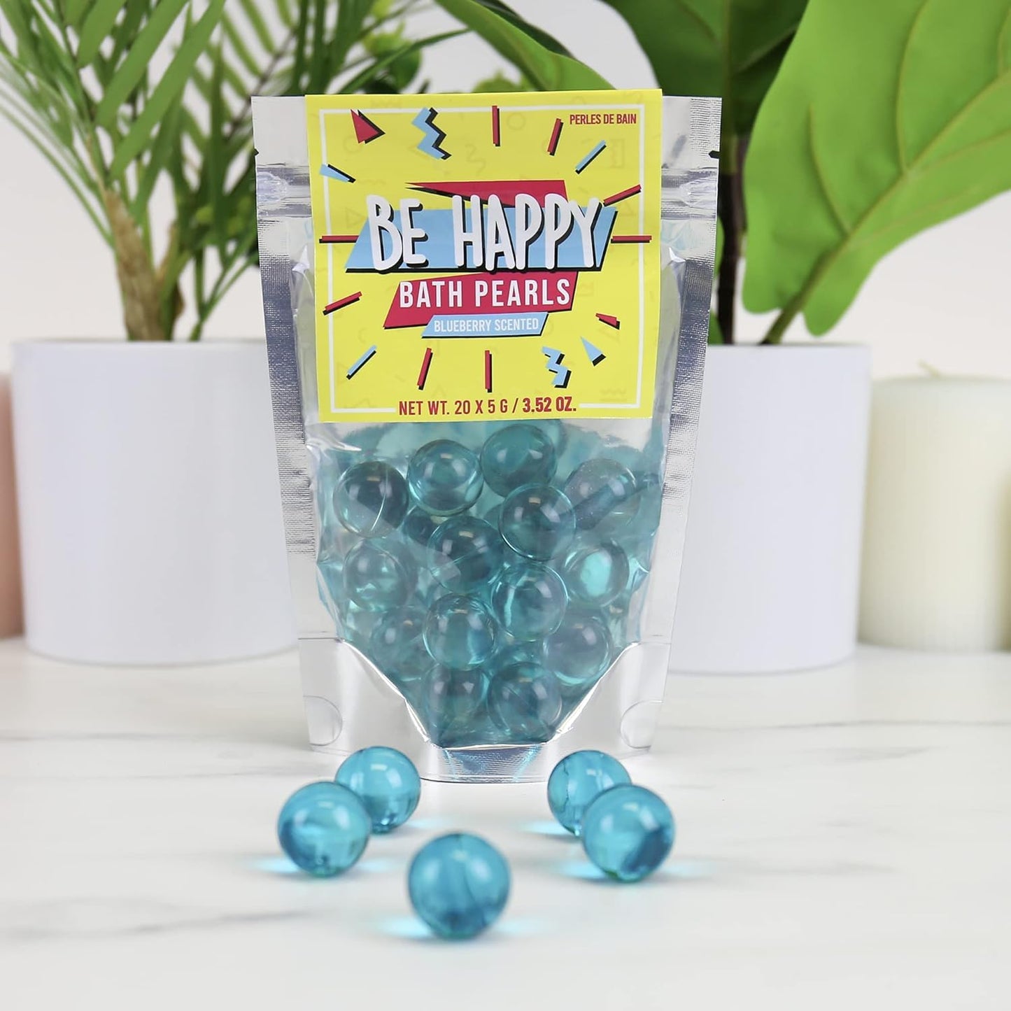 Gift Republic Bath Pearls Be Happy 20-Pack Blueberry Scent Beauty and Personal Care Gift Republic