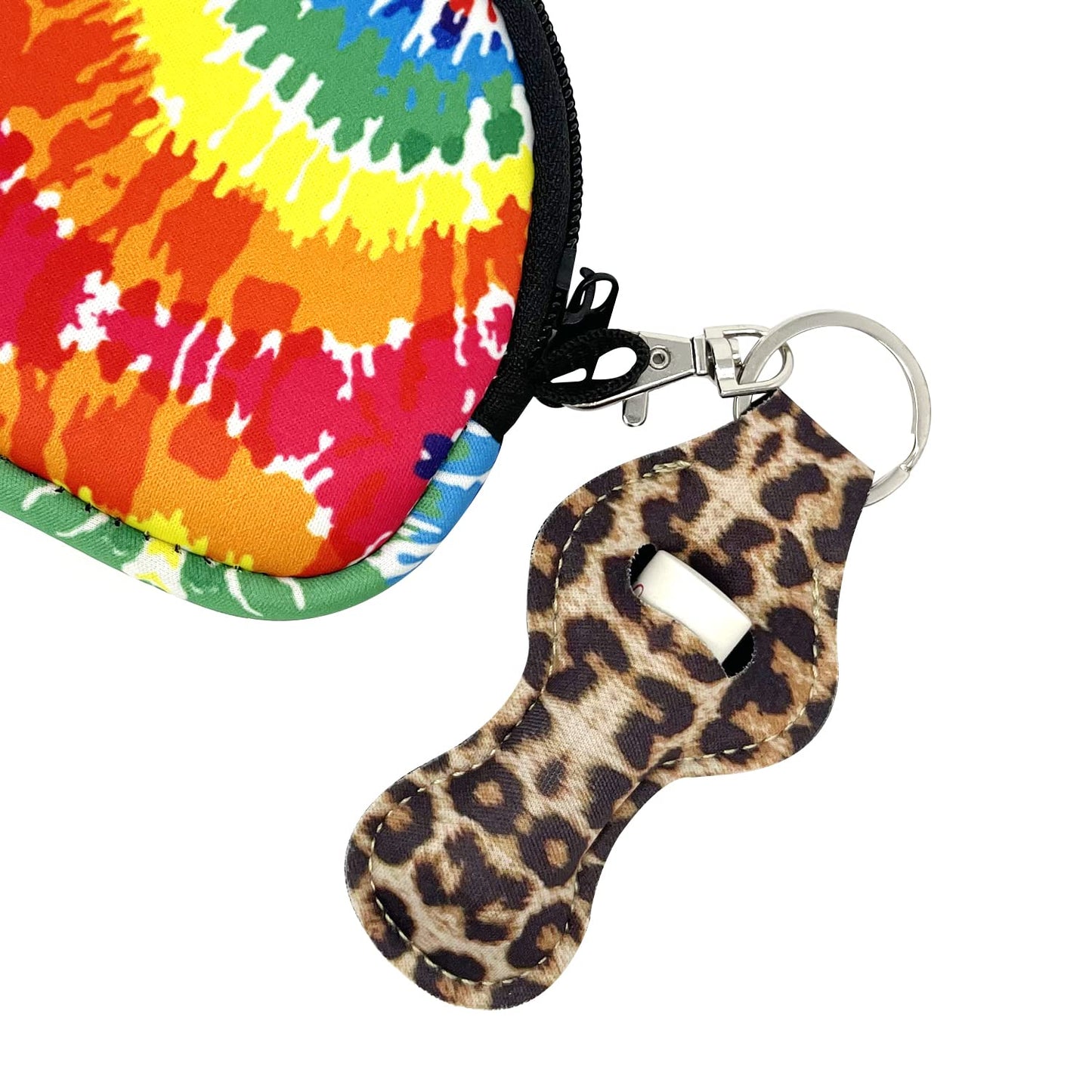 allydrew 10 Pack Chapstick Holder Keychain, Keyring for Lip Balm Lip Gloss Lipstick with 10 Pieces Metal Keyring Clasps, Leopard Beauty & Personal Care allydrew
