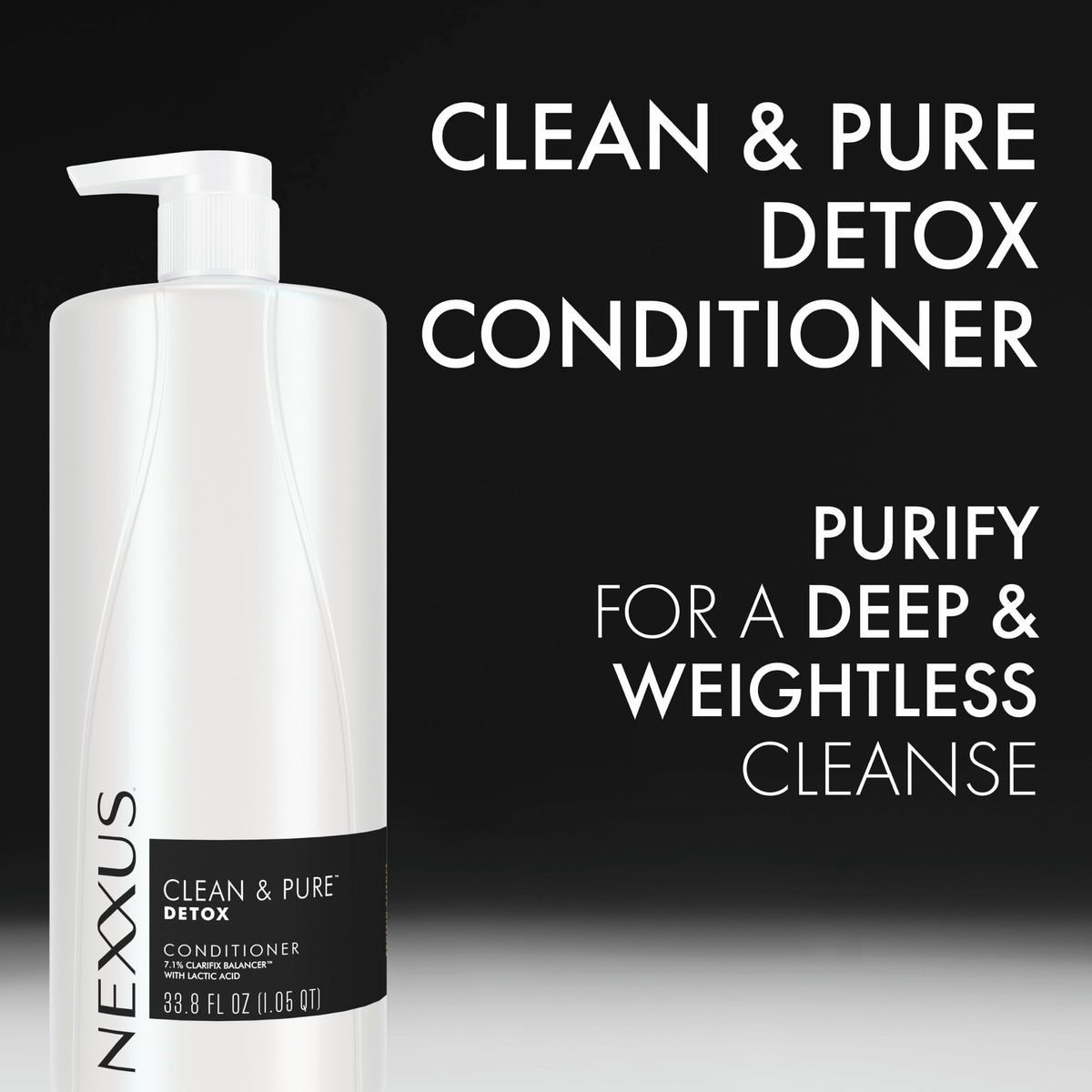 Nexxus Clean & Pure Detox Conditioner Professional-Level Hair Care, 33.8 oz
