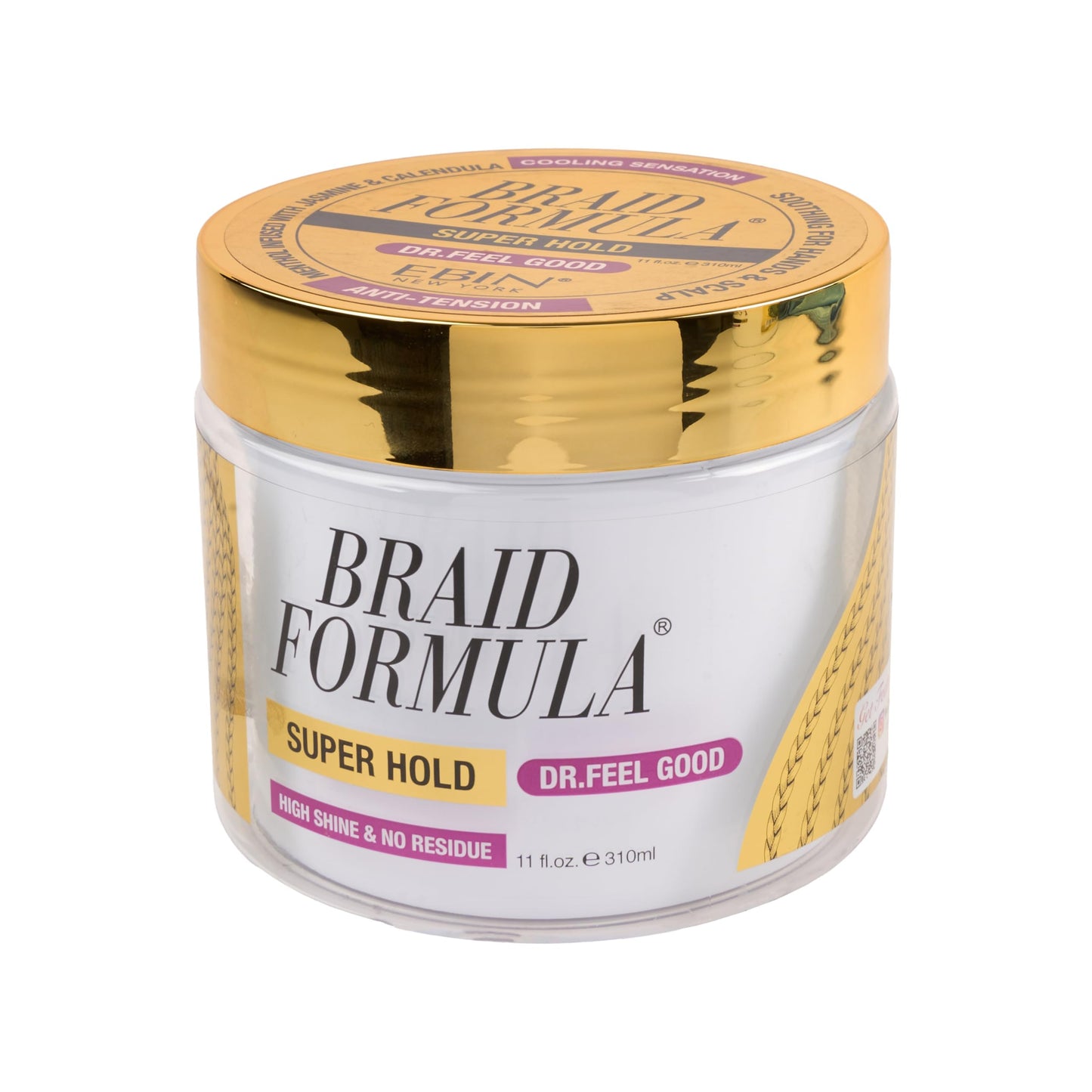 EBIN NEW YORK Braid Formula Dr. Feel Good Super Hold 11oz | Menthol Infused for Cooling Sensation | Smoothing, High Shine, Long-Lasting Hold | Perfect Beauty & Personal Care EBIN NEW YORK