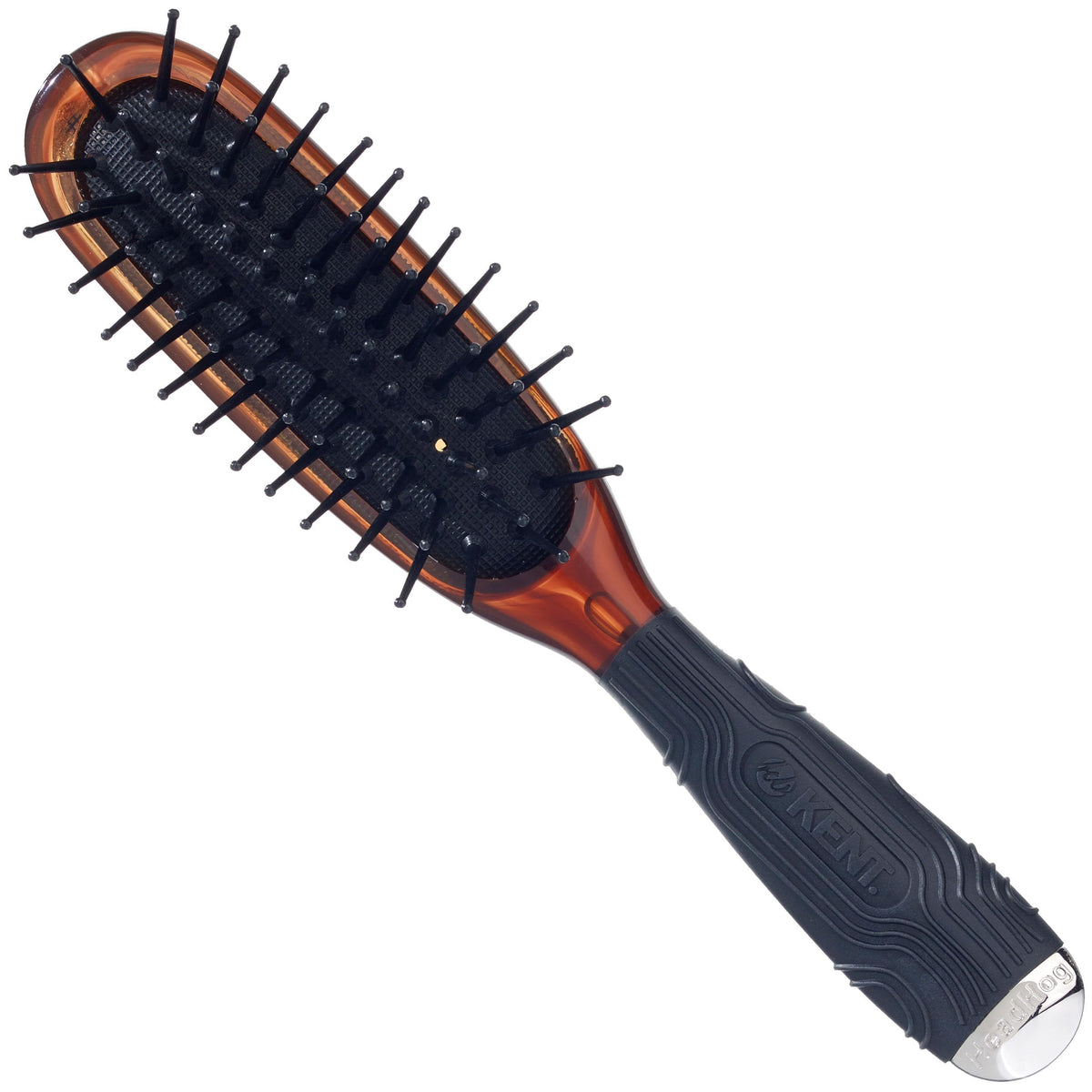 Kent Minihog Detangler Brush, Anti Static Hair Brush with Rounded Nylon Bristles for All Hair Types, Travel Brush with Ergonomic Grip for Easy Styling
