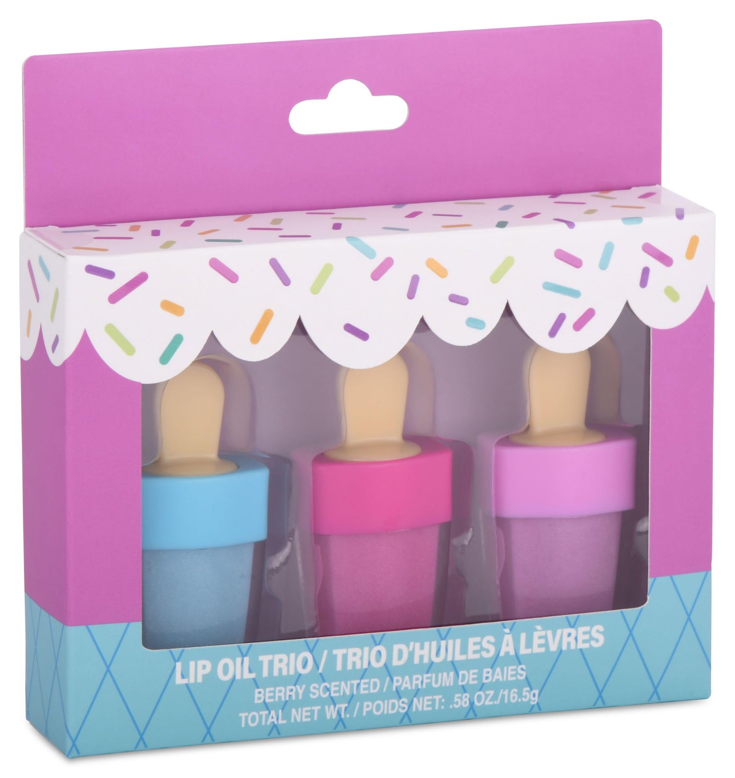 iscream 3-piece Ice Pop Shaped Berry Scented Moisturizing Lip Oil Set Beauty & Personal Care iscream