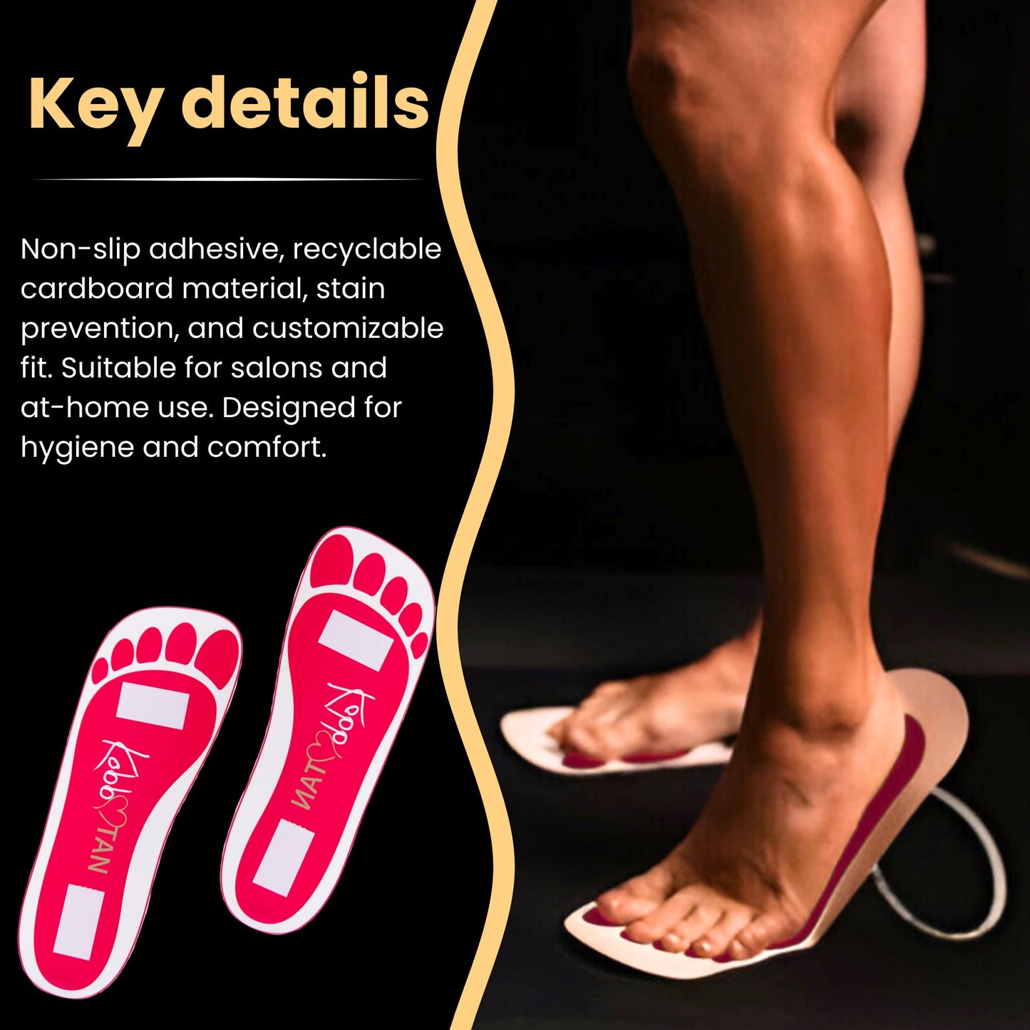 Kobbtan Spray Tan Feet Pads - Disposable Feet Pads Protectors for Spray Tanning - Non-Slip, Hygienic & Comfortable Feet for Spray Tanning - Spray Tan Beauty & Personal Care KOBBTAN