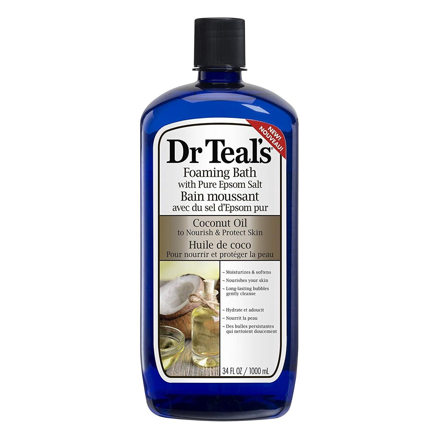 Dr Teal's Coconut Oil Foaming Bath, 34 fl oz Dr. Teals (Pack of 3) Beauty and Personal Care Dr Teal's