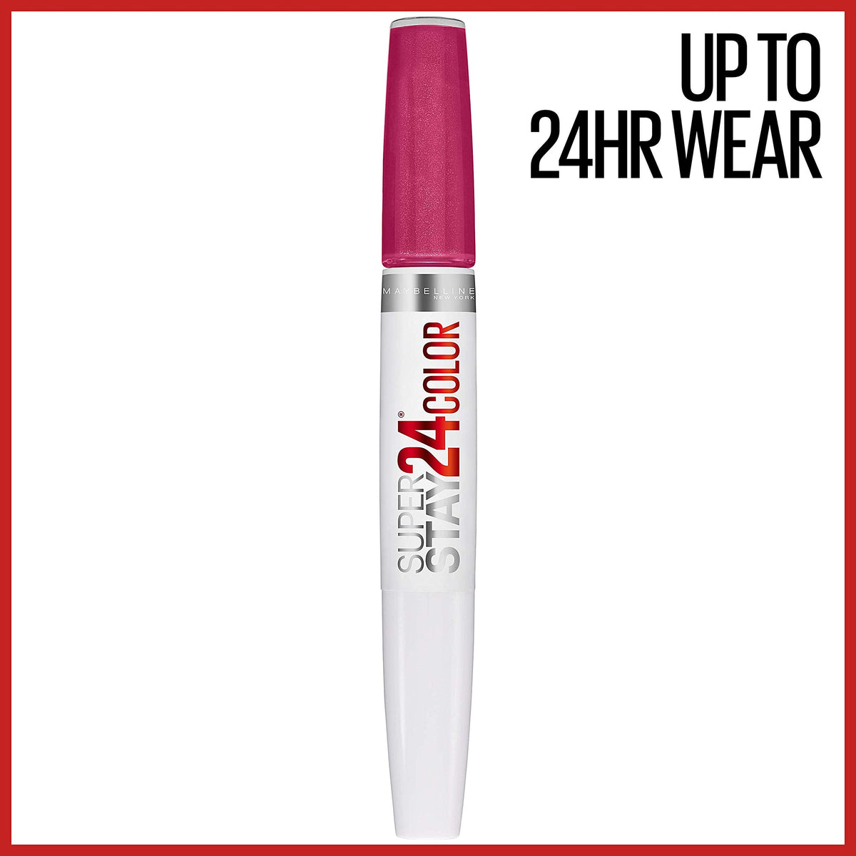 Maybelline Super Stay 24, 2-Step Liquid Lipstick Makeup, Long Lasting Highly Pigmented Color with Moisturizing Balm, 24/7 Fuchsia, Pink, 1 Count Beauty & Personal Care MAYBELLINE