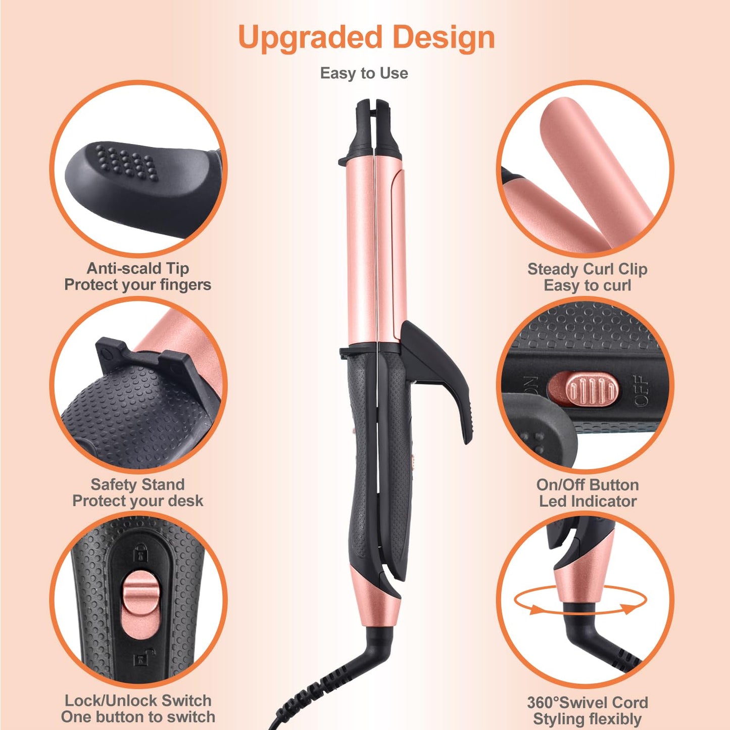 JYfeel 2-in-1 Flat Iron & Curling Iron, Travel Hair Straightener and Curler Combo with 1" Ceramic Plate, Dual Voltage, Rose Gold Beauty & Personal Care JYfeel