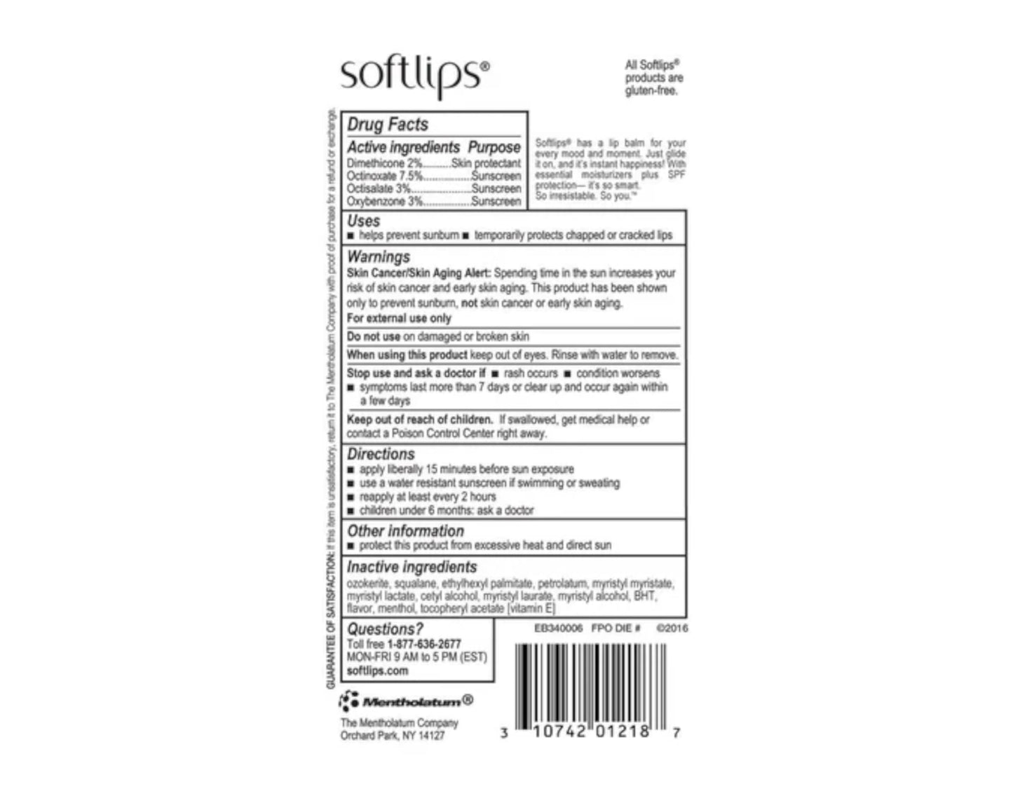 Softlips Lip Protectant/Sunscreen SPF 20, Vanilla (2 count) Beauty and Personal Care SoftLips