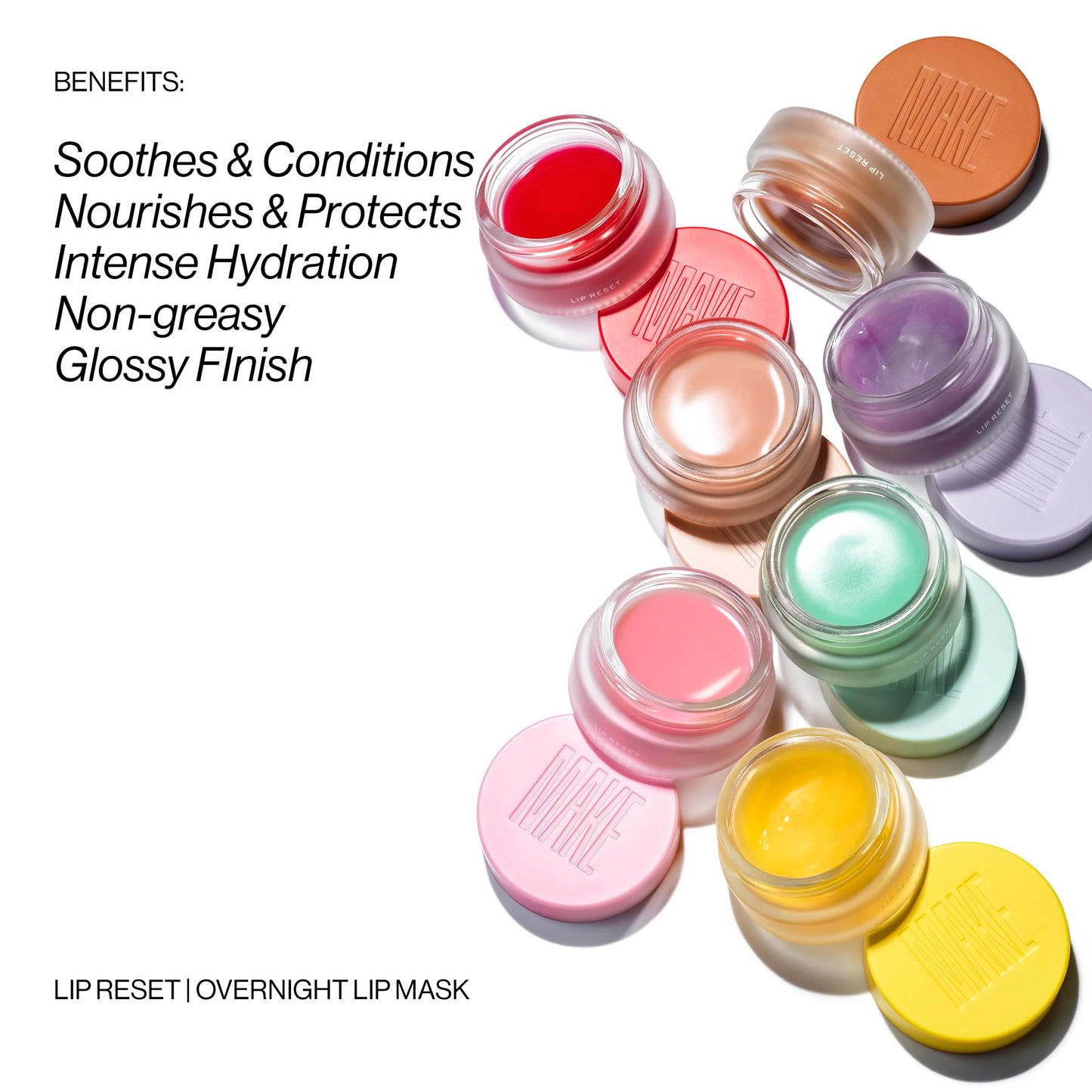 MAKE Beauty Lip Reset Overnight Lip Mask. Nourishing, Hydrating Treatment for Dry, Flaky. Plumps, Softens, and Smooths. Mystic Mint Flavor Beauty and Personal Care MAKE