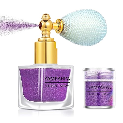 Body Glitter Spray, Purple Glitter Spray for Hair and Body, Include 1 Jar of Refills Beauty & Personal Care Yampahpa